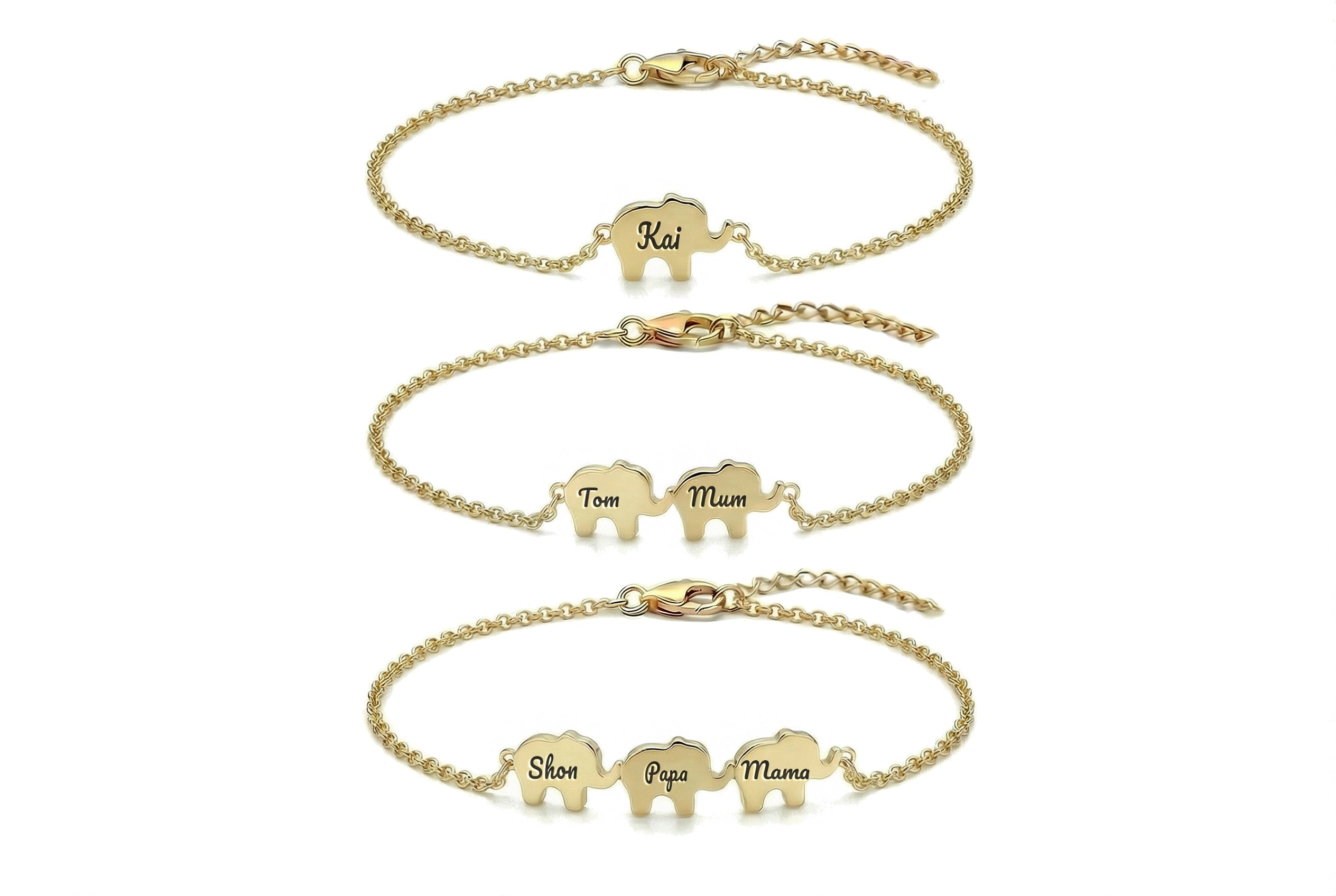 Elephant Name Bracelet