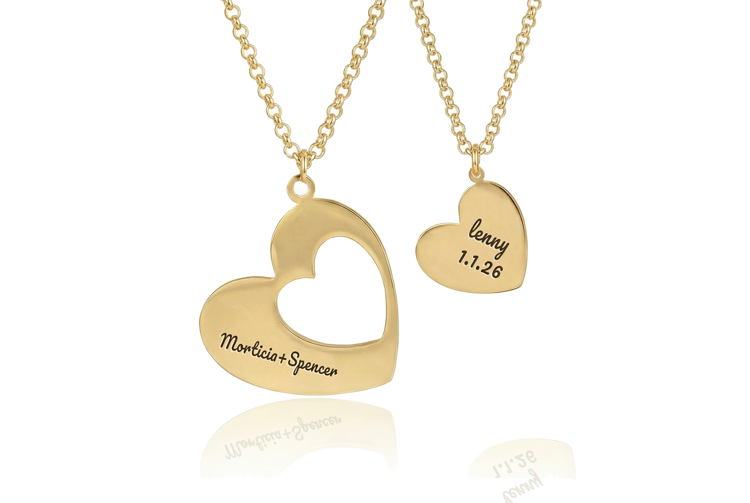 Set Heart Silhouette Necklaces
