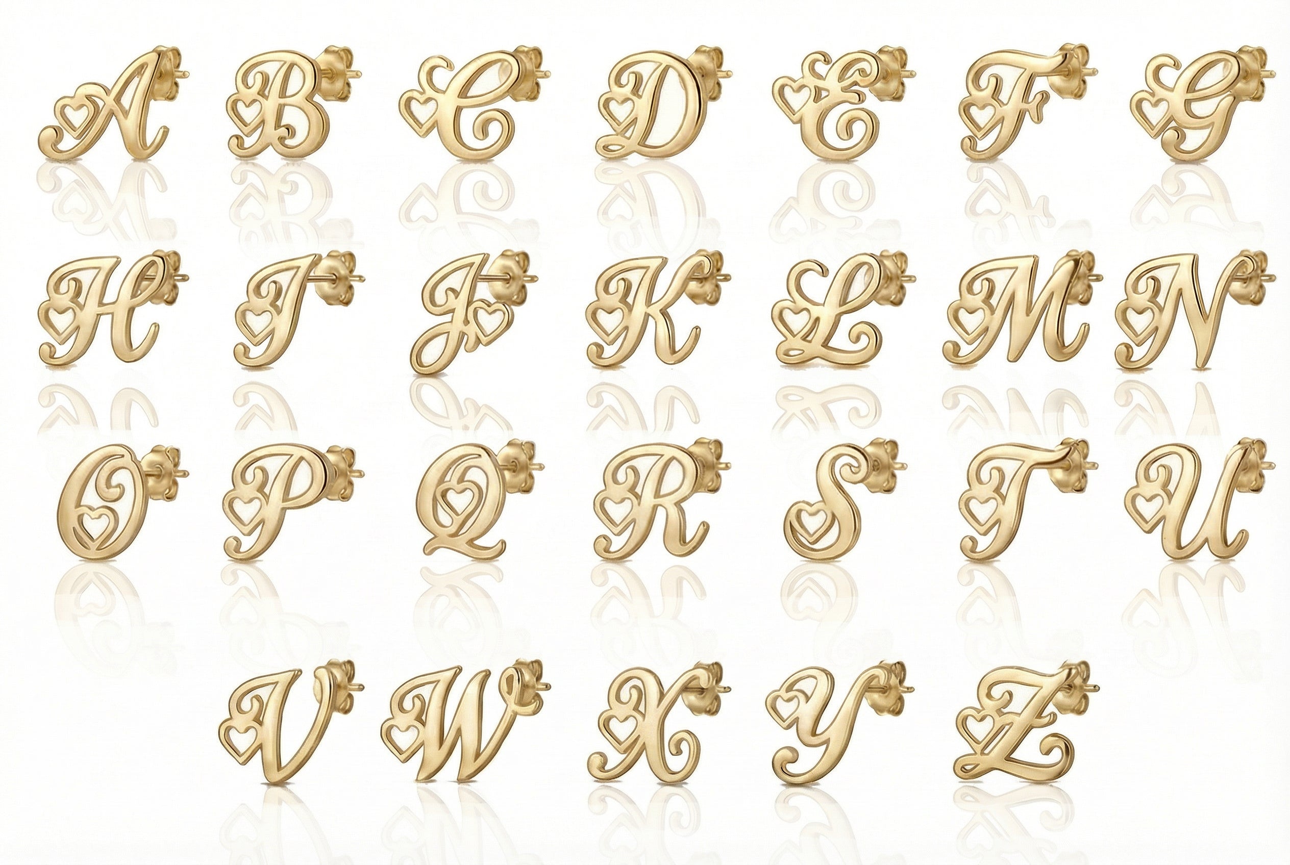 Large Initial Stud Earrings