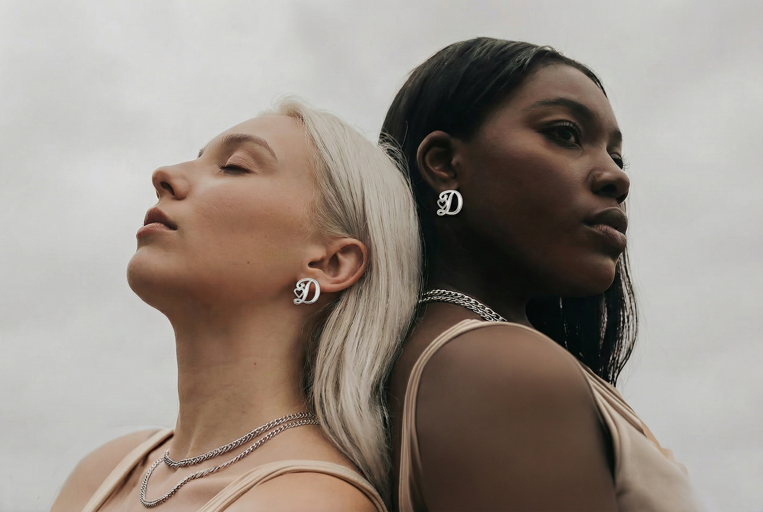 Large Initial Stud Earrings