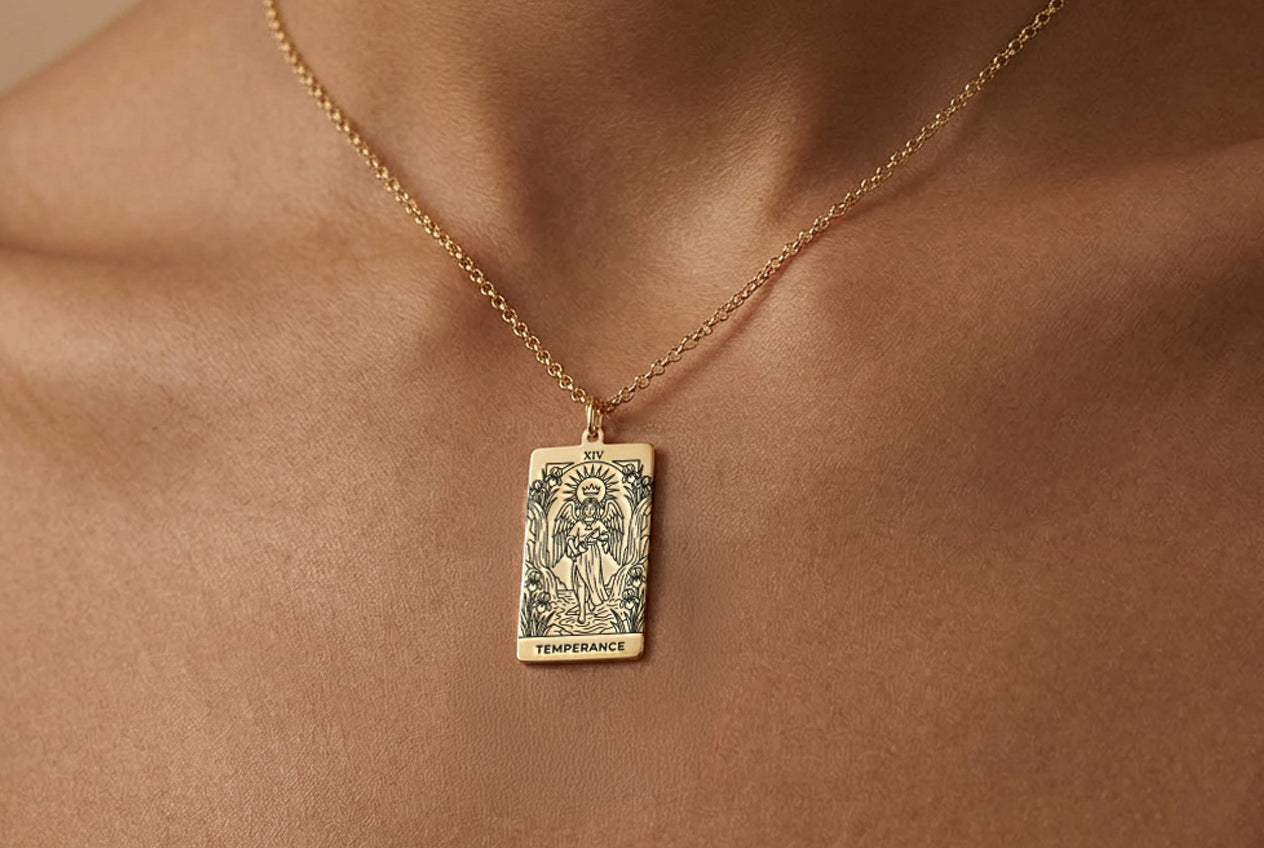 Temperance Tarot Card Necklace