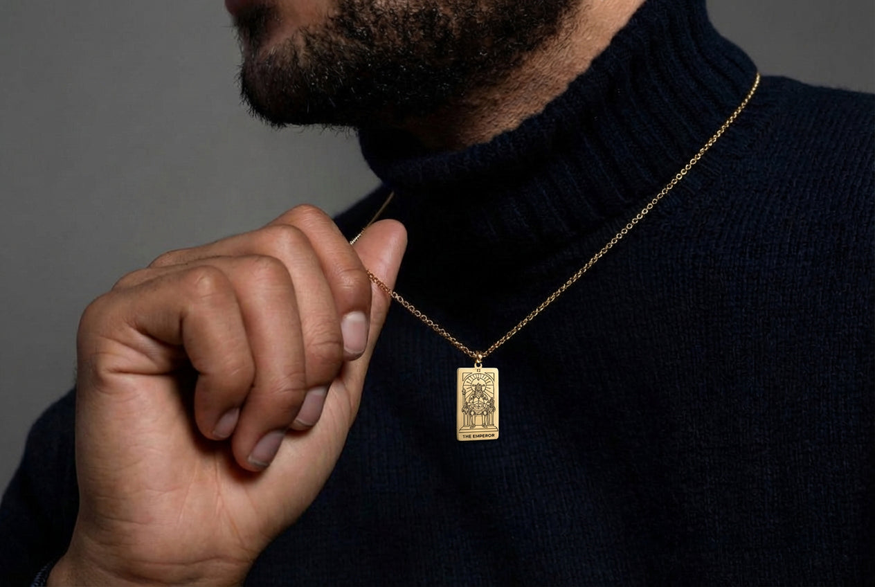 The Emperor Tarot Card Necklace