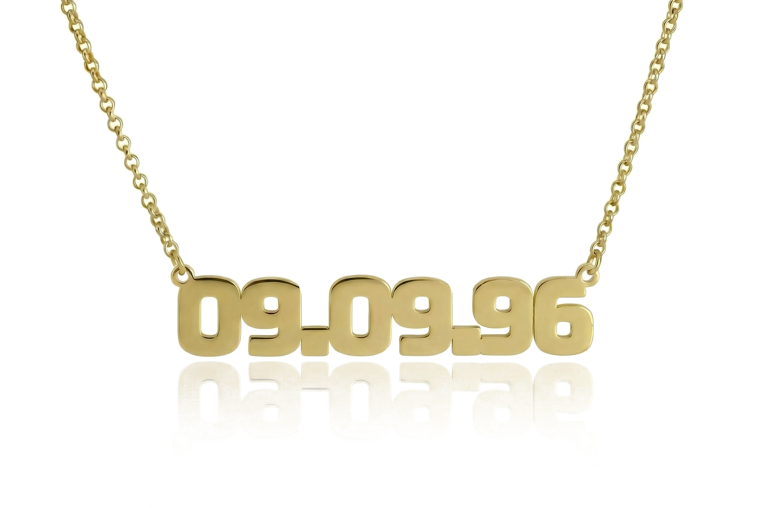 18k Gold Custom Date Necklace