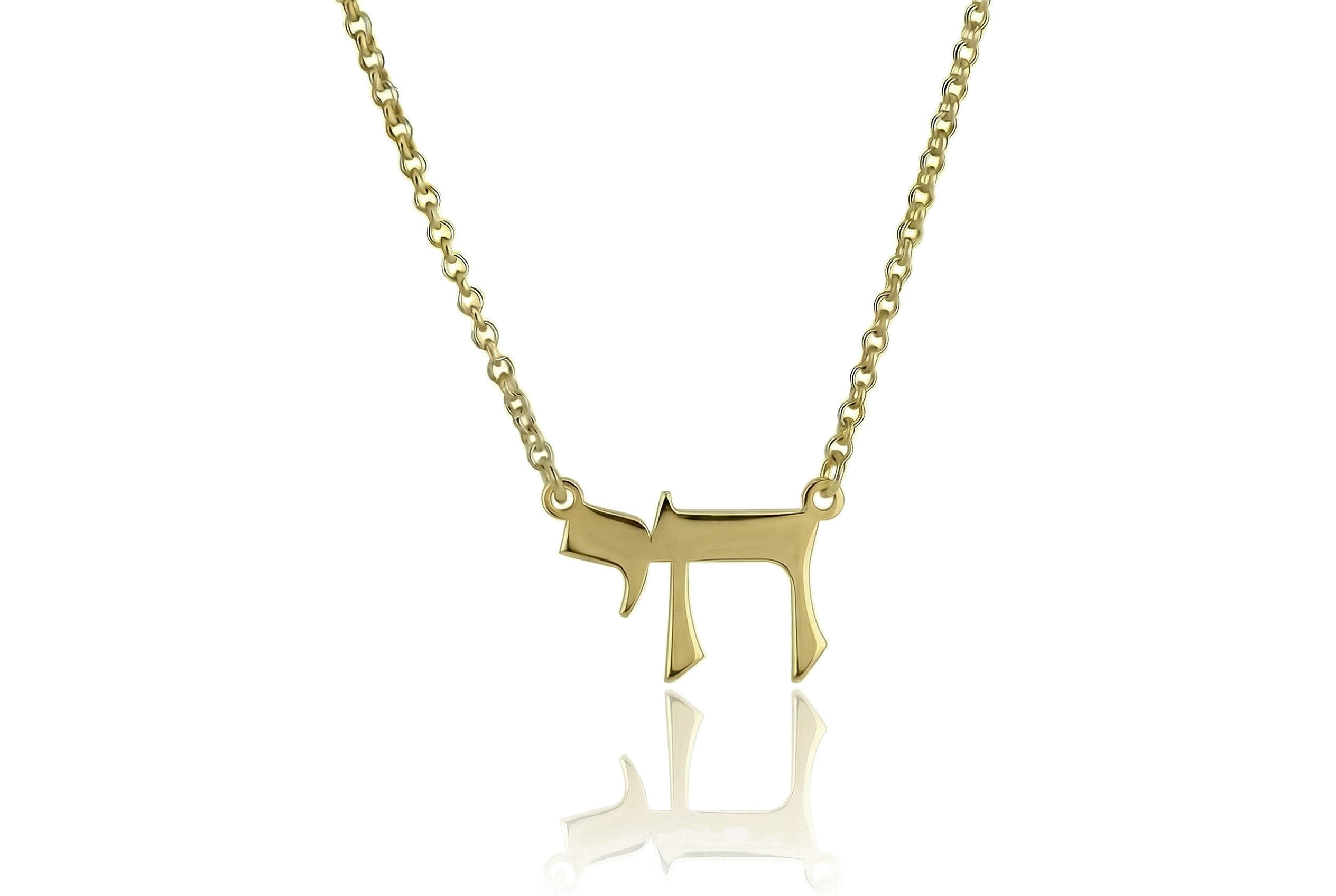 Hebrew Chai Necklace Gold