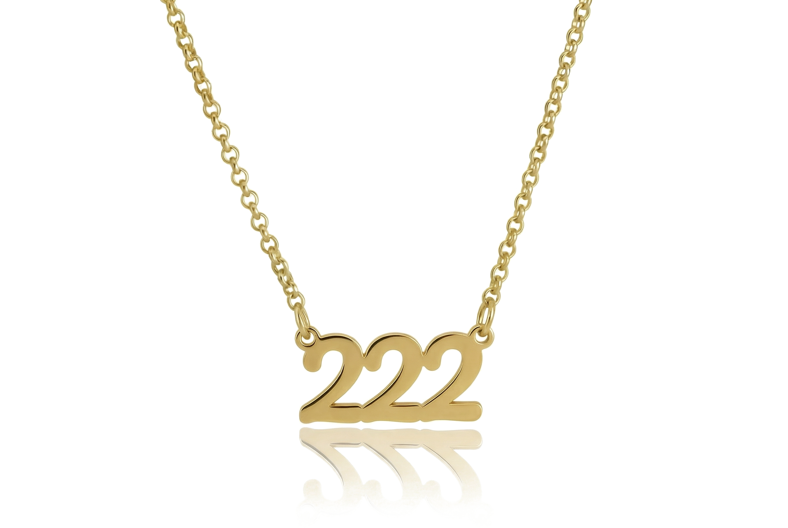 14k Rose Gold Number Necklace