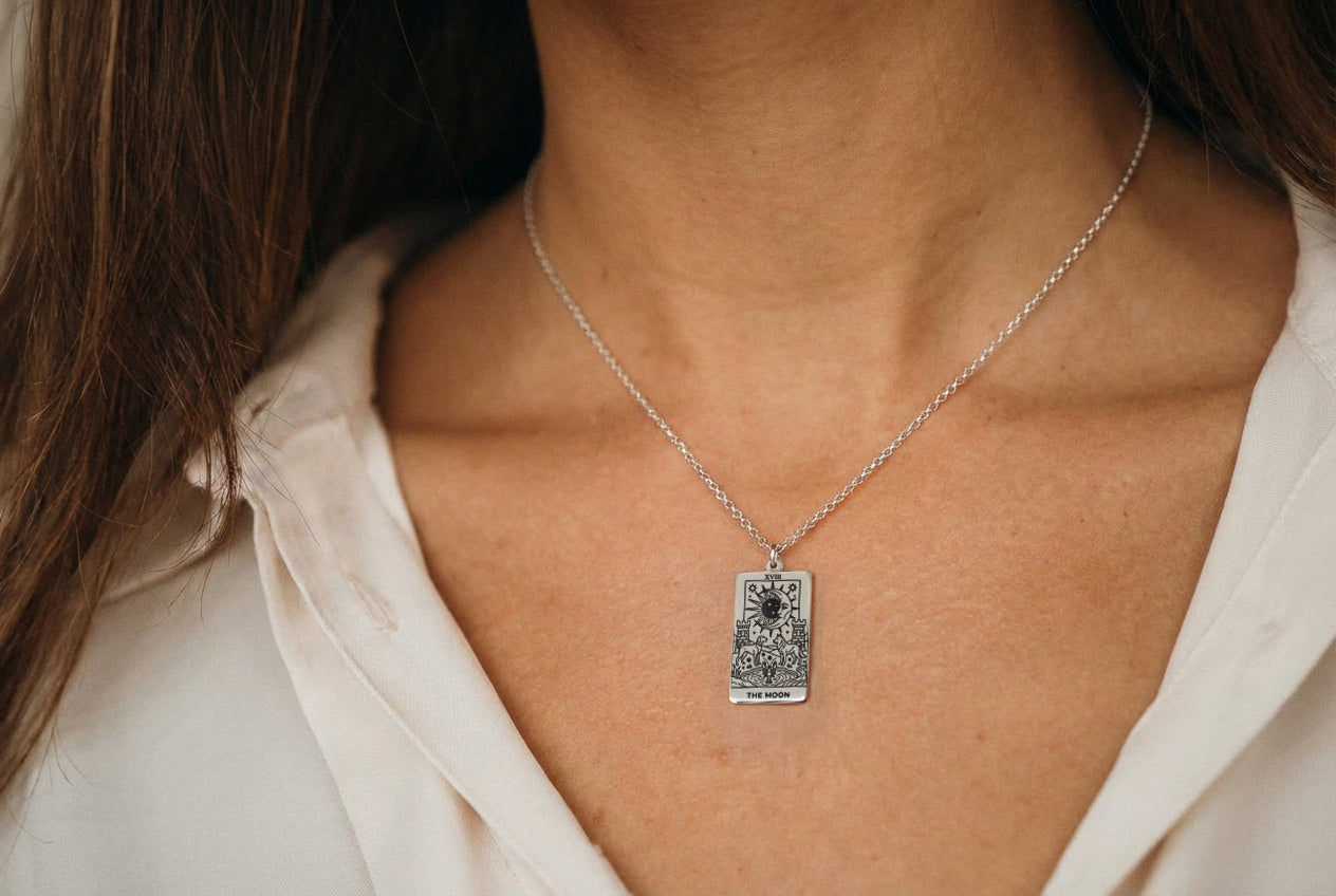 The Moon Tarot Card Necklace