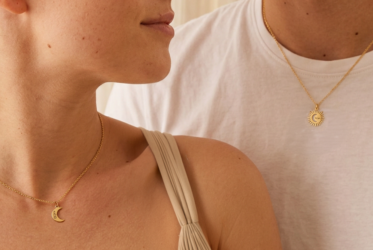 Set Sun and Moon Necklace