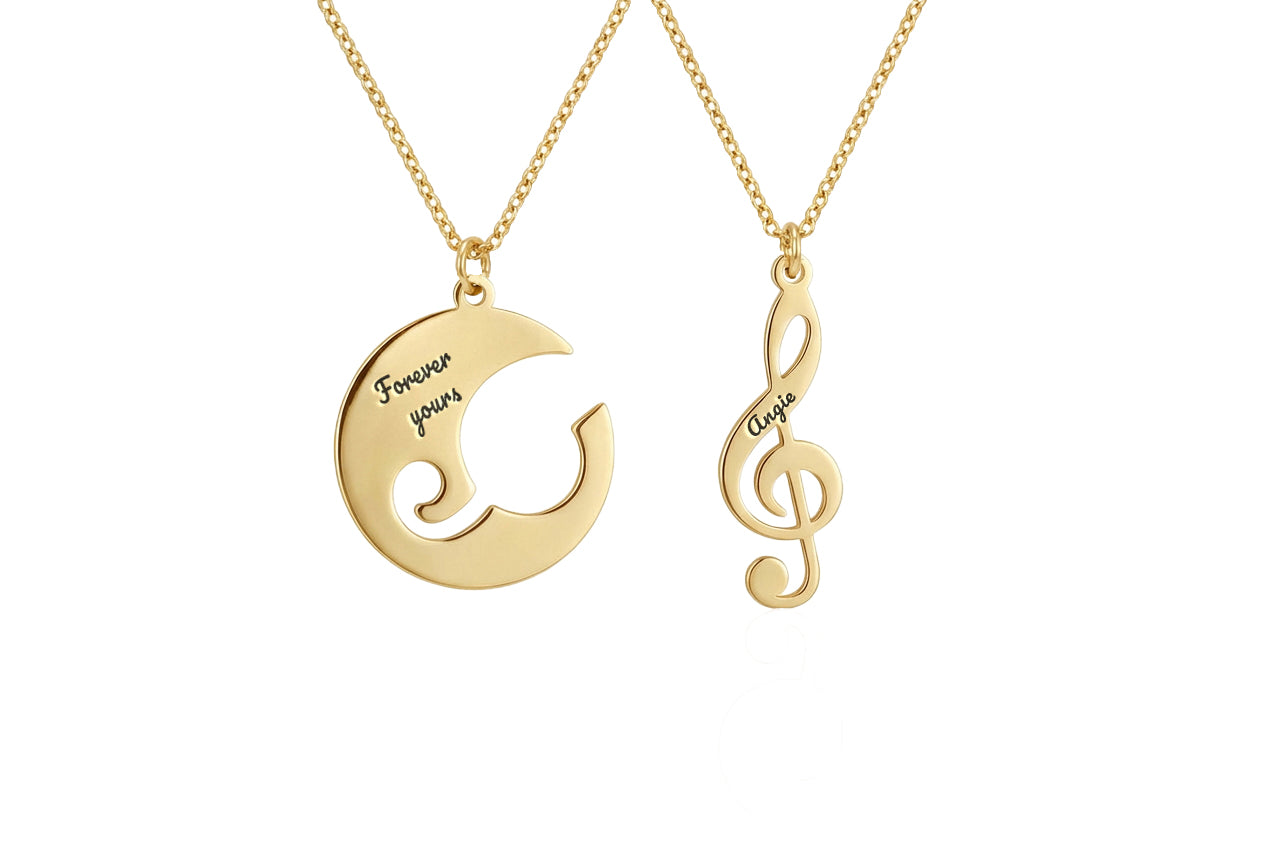 Set Of Music Note Necklaces