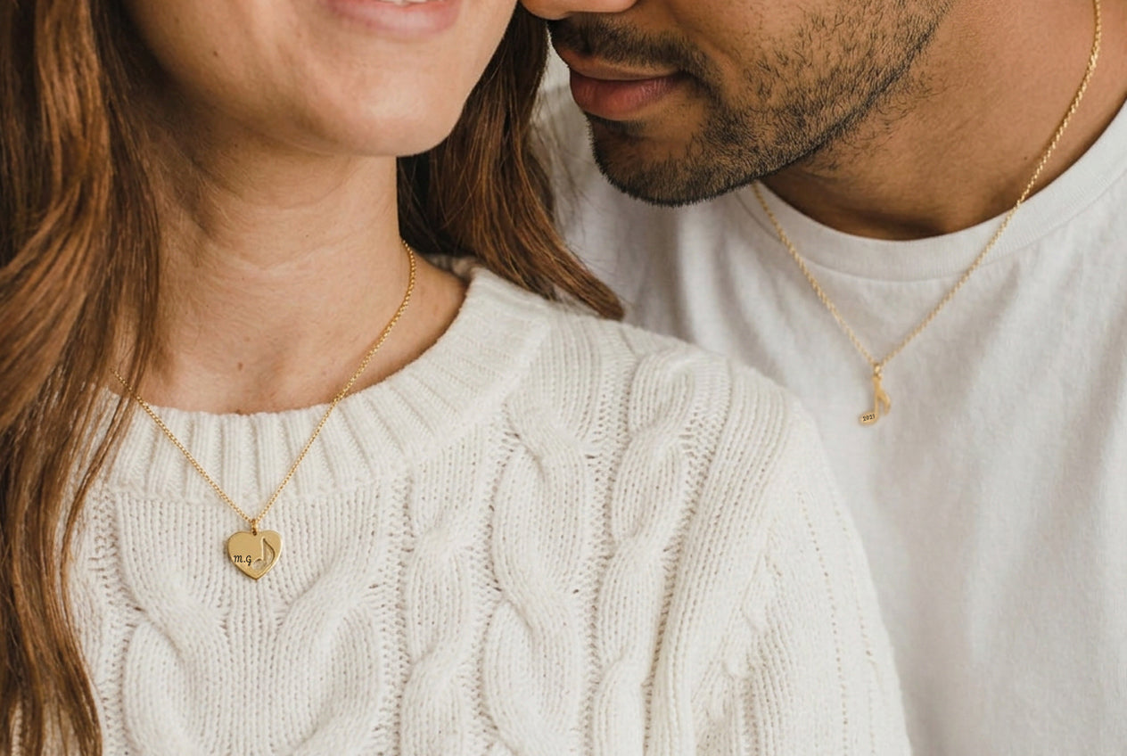 Music Note Necklace Set