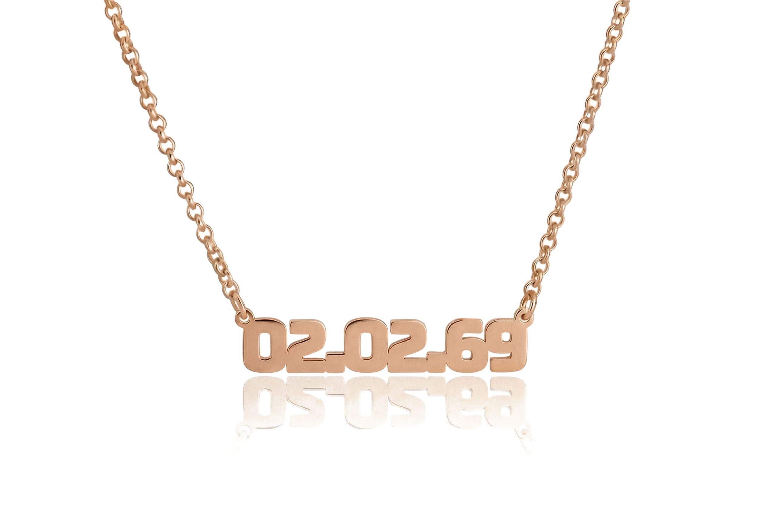 14k Gold Date Pendant Necklace