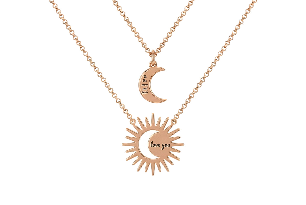 Set Sun and Moon Necklace