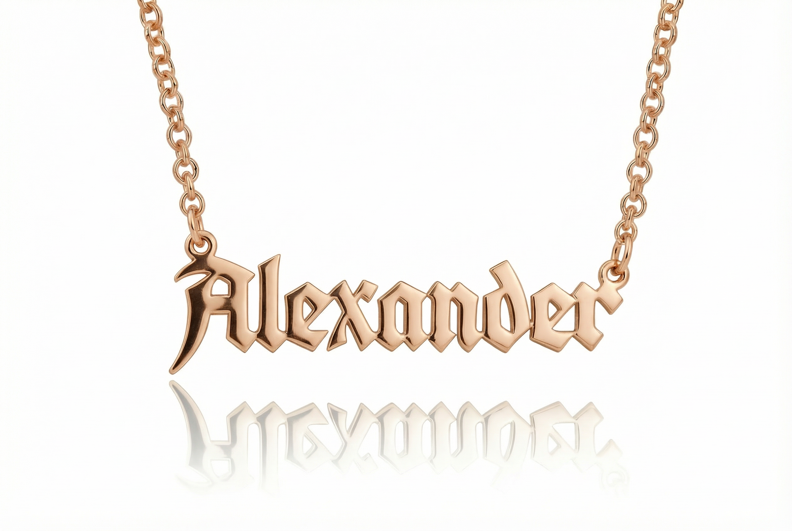 Medieval Typography Name Necklace