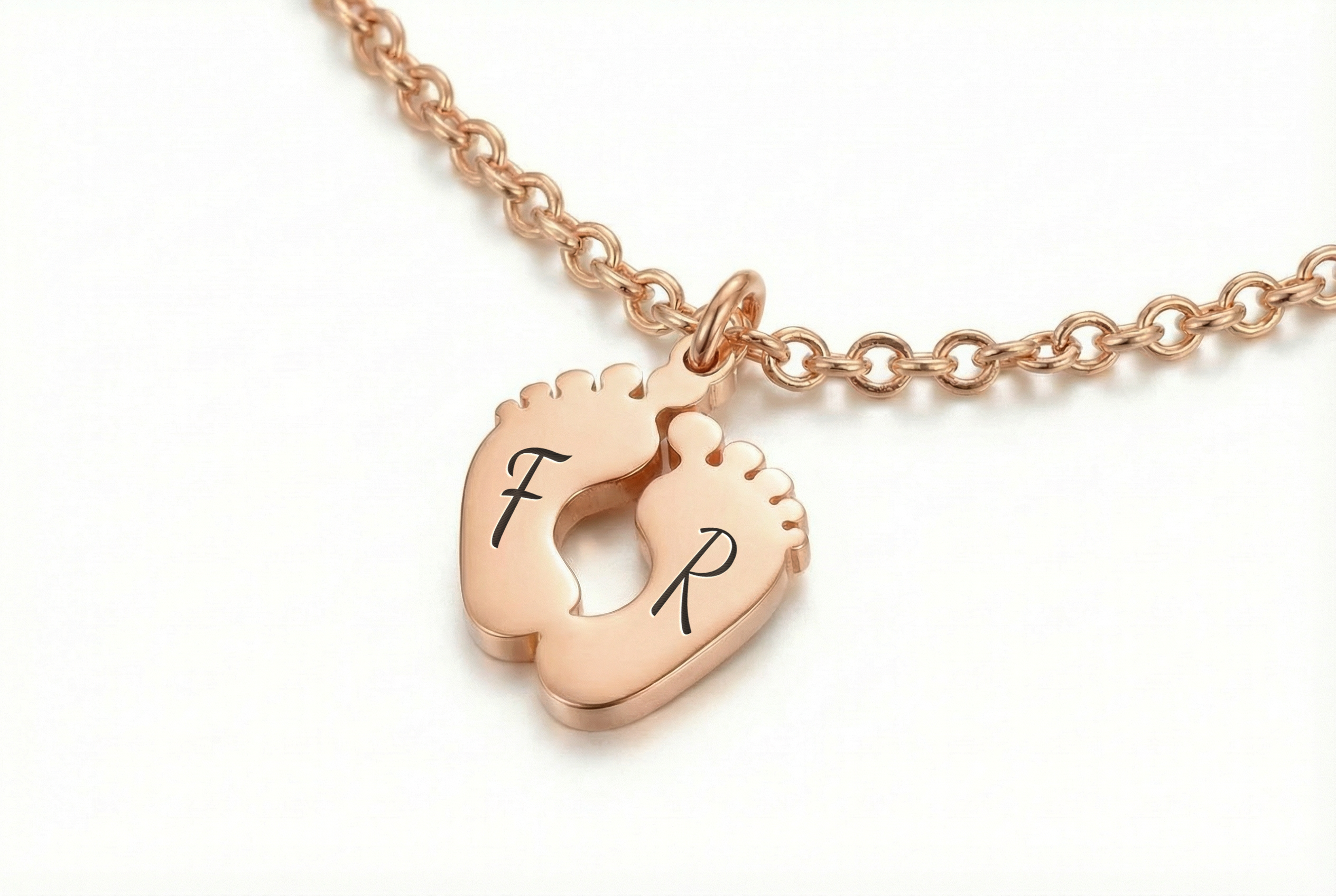 Newborn Footprint Pendant Necklace
