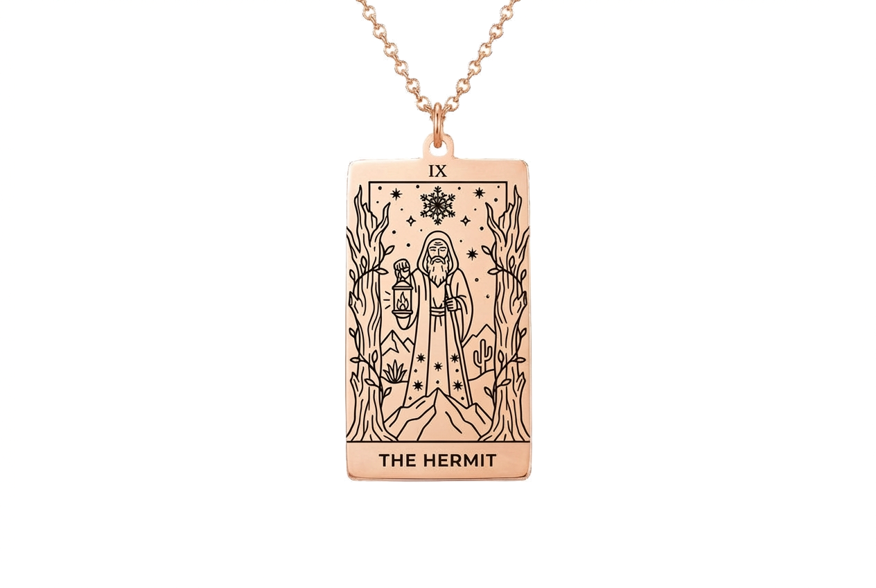 The Hermit Tarot Card Necklace