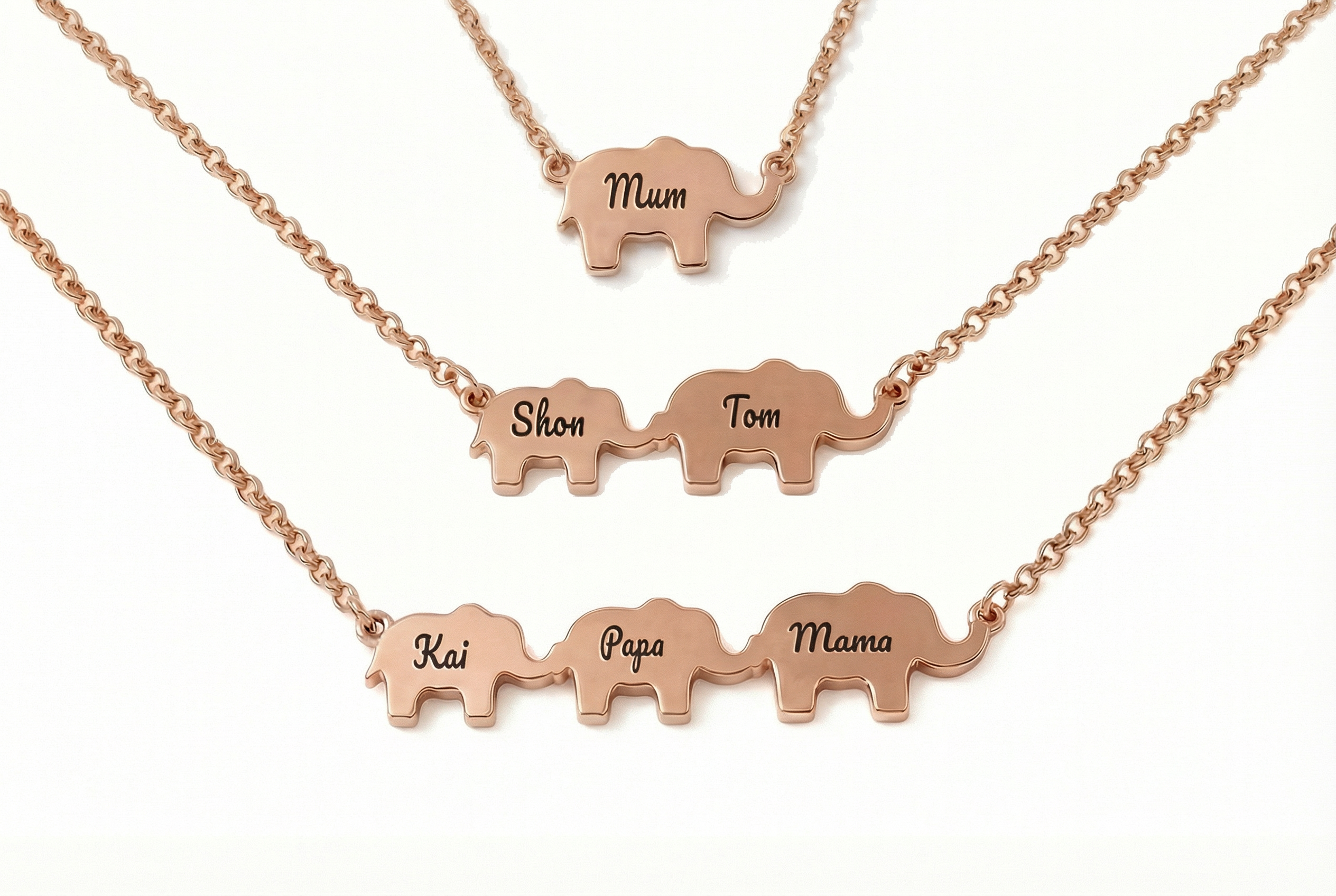 Elephant Name Necklace