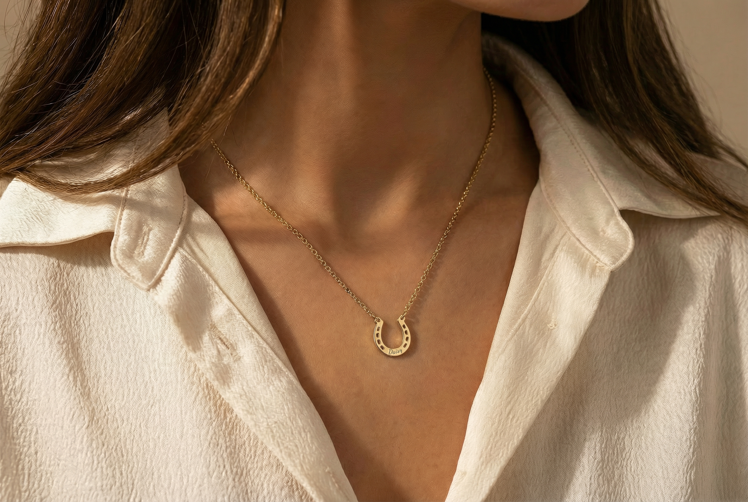 14k Gold Horseshoe Necklace