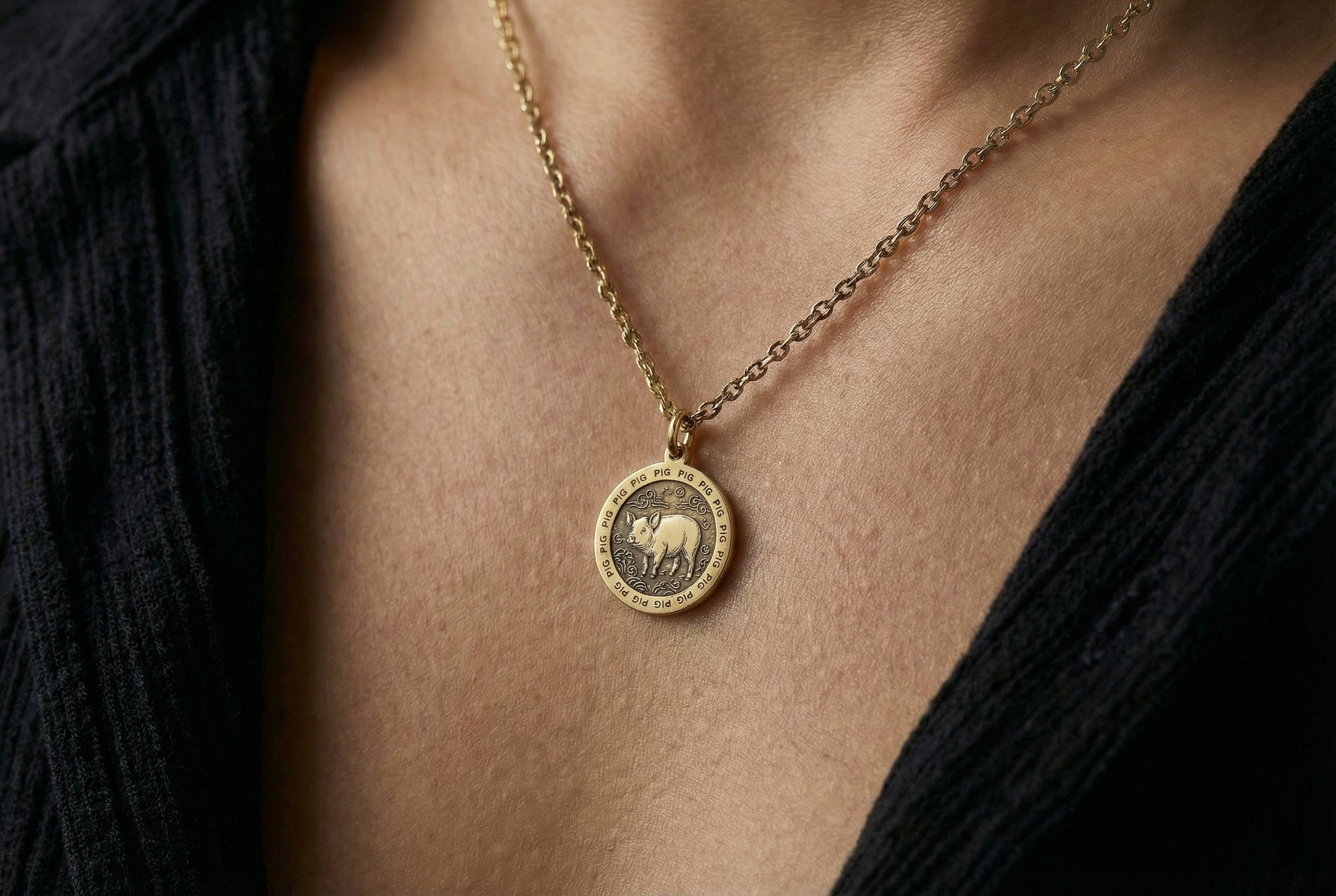 Pig Zodiac Necklace