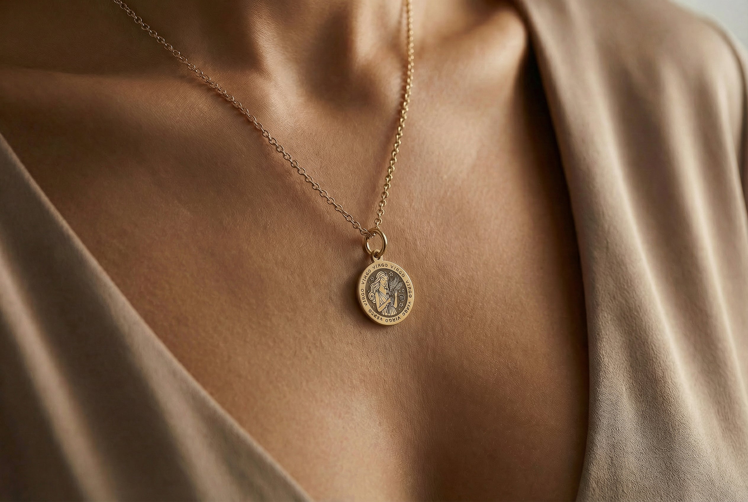 Zodiac Virgo Coin Necklace