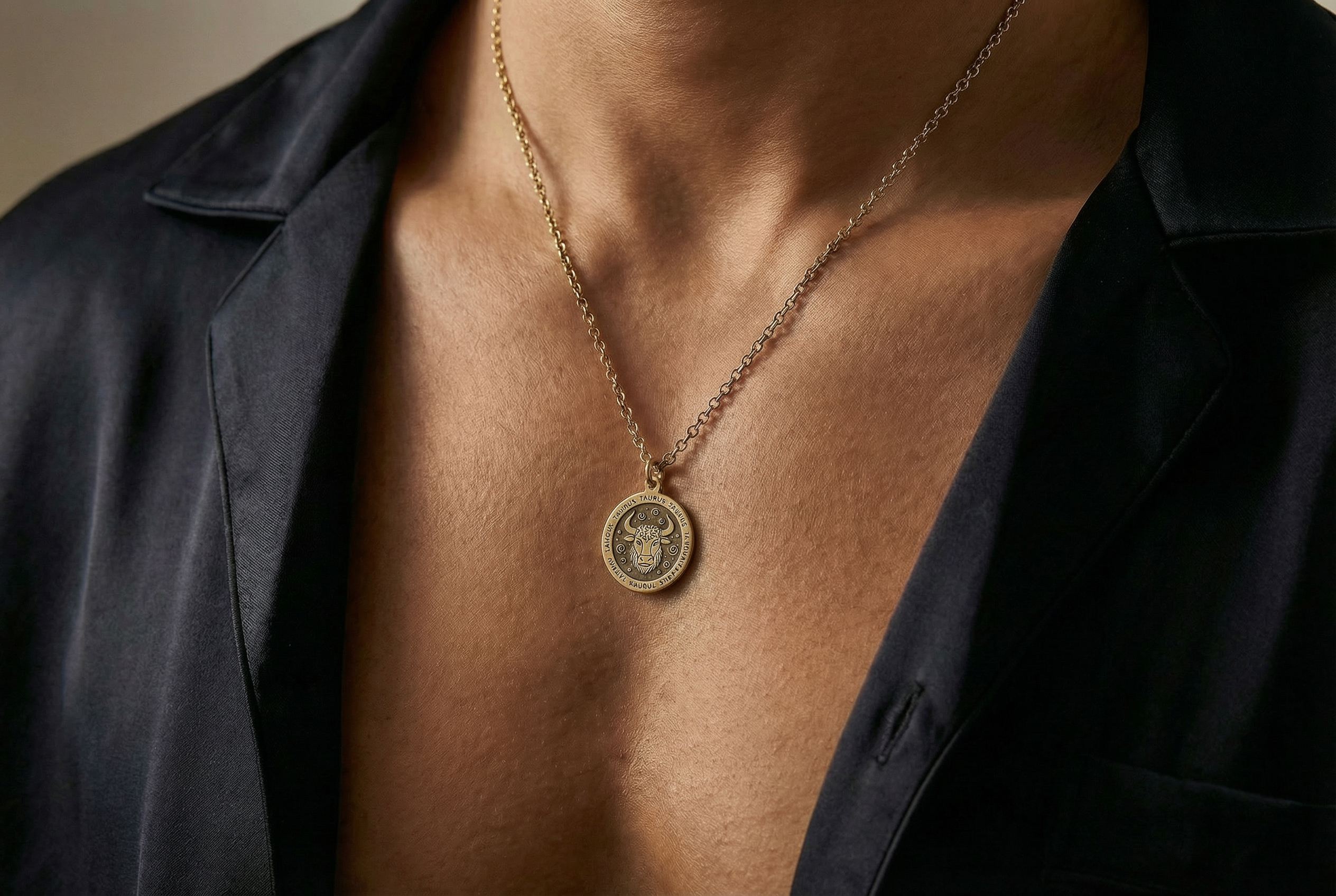 Personalized Taurus Coin Necklace