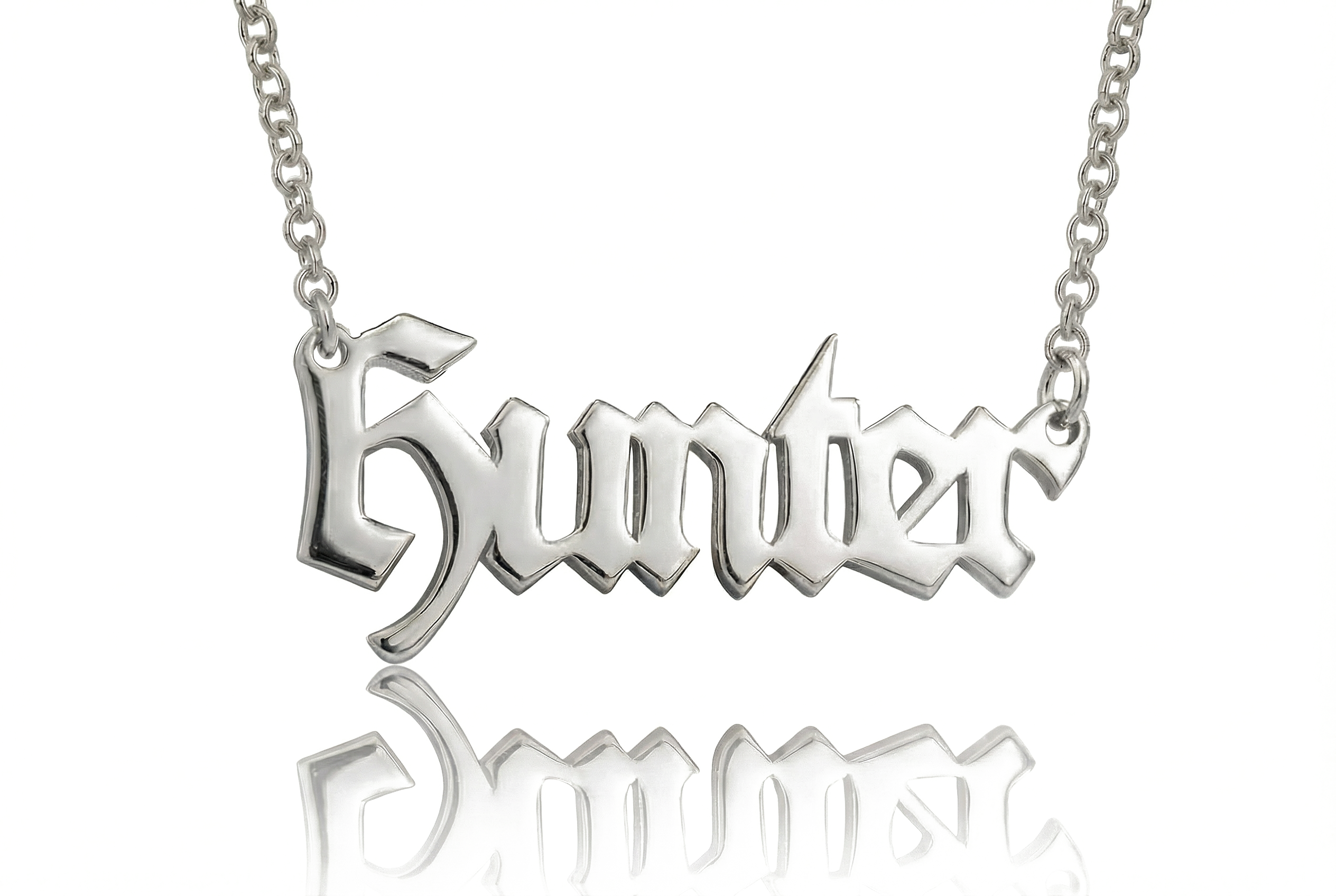 Bold Gothic Letters Necklace