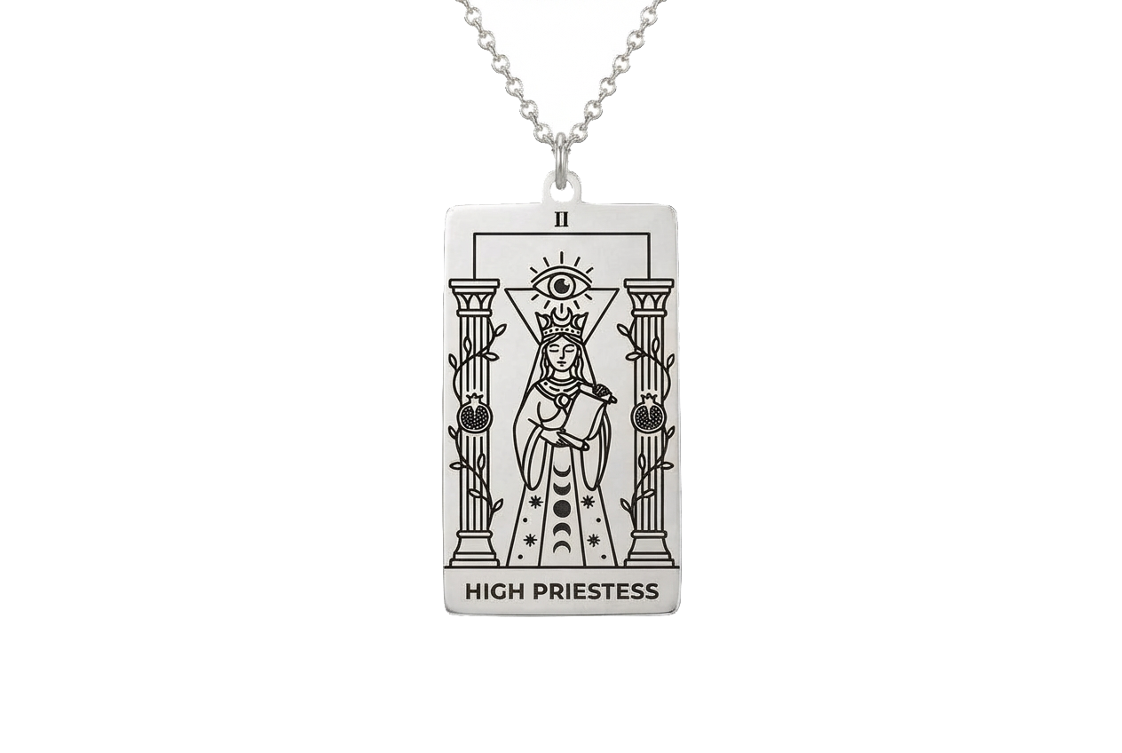 The High Priestess Tarot Card Necklace