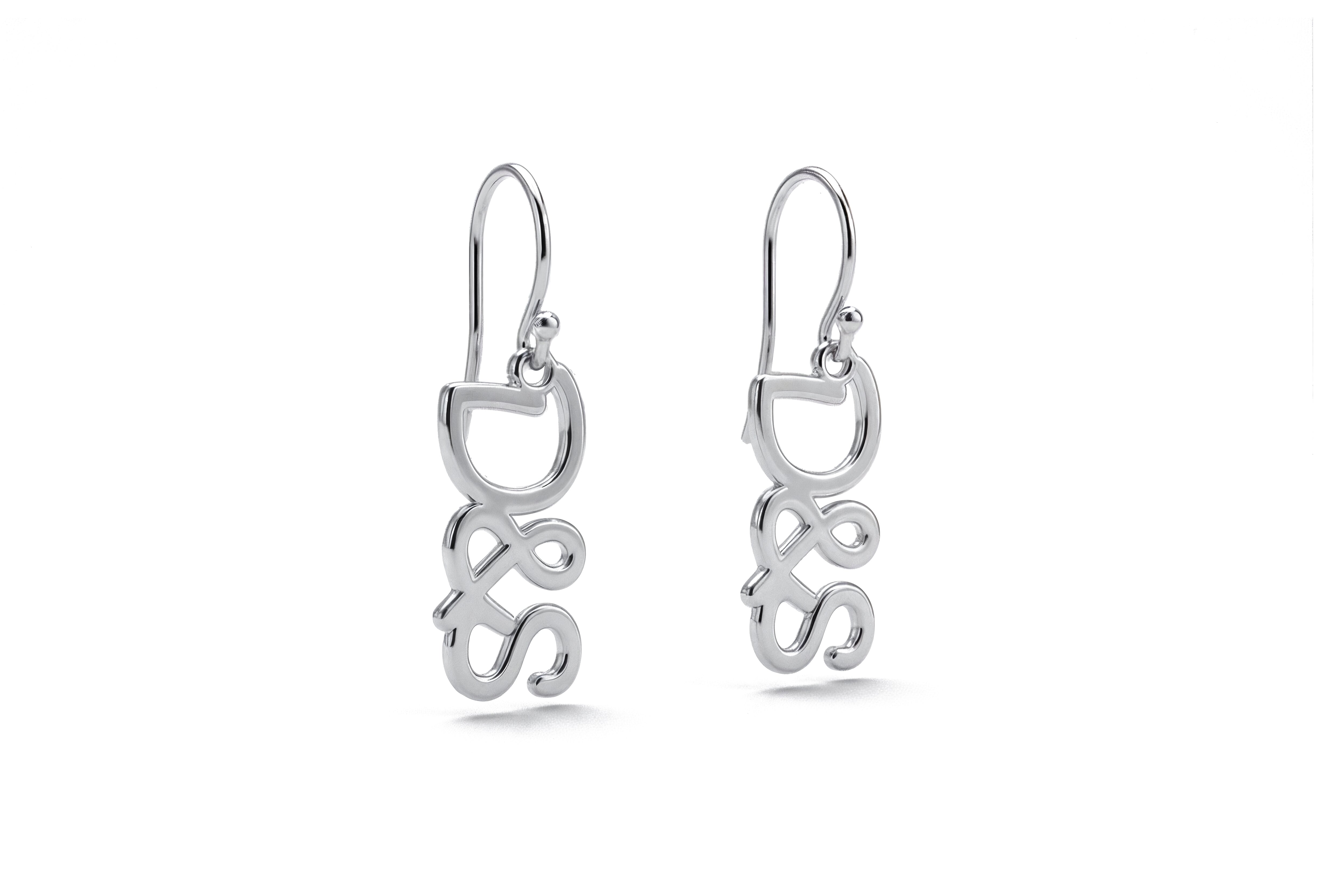 Couples Initials Dangle Earrings