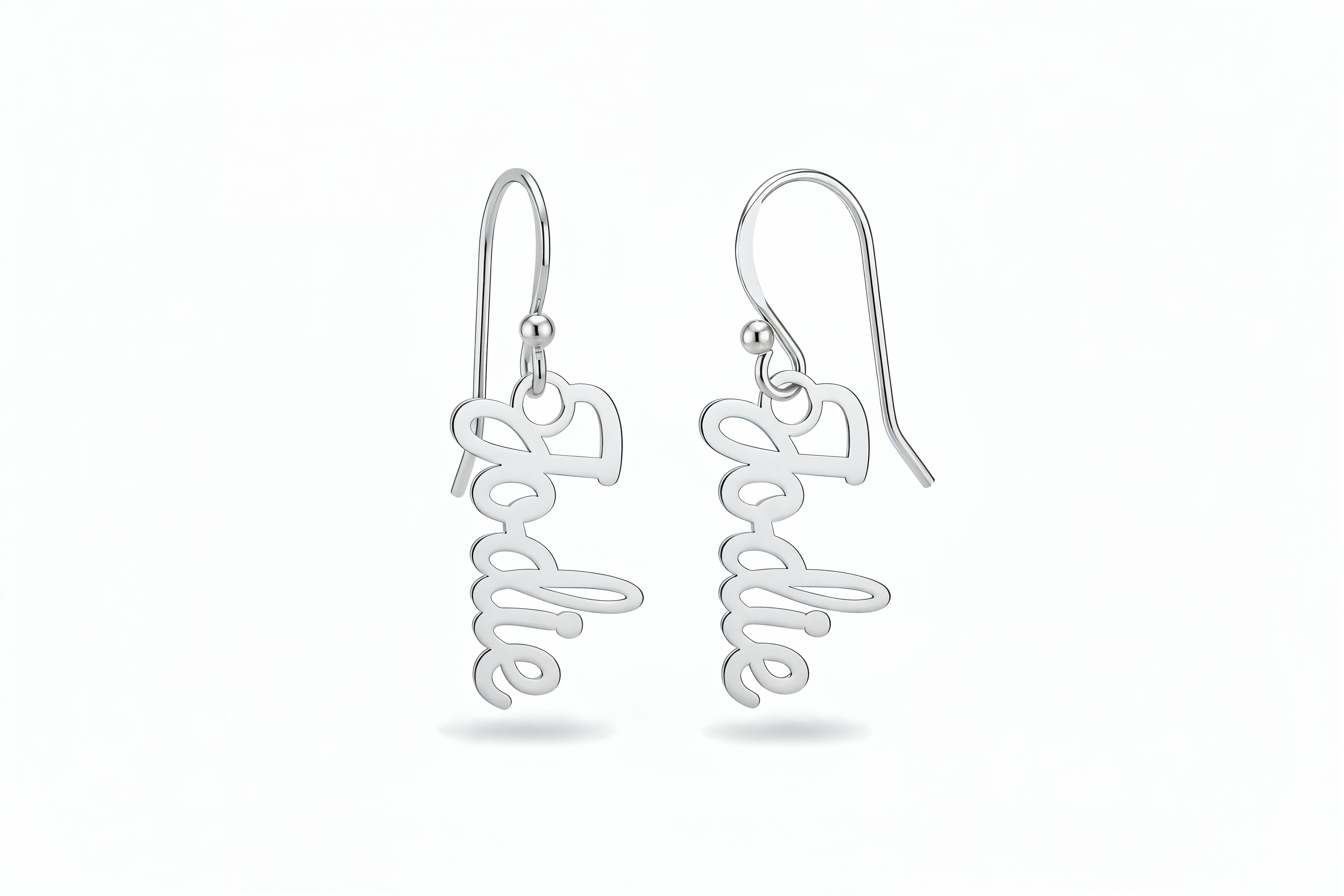 Rose Gold Script Letter Earrings