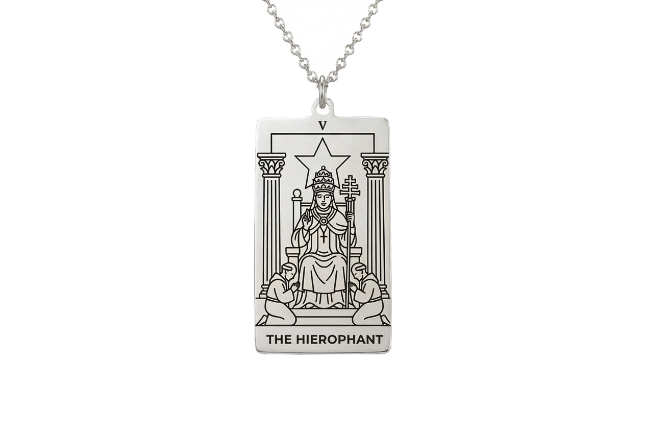The Hierophant Tarot Card Necklace