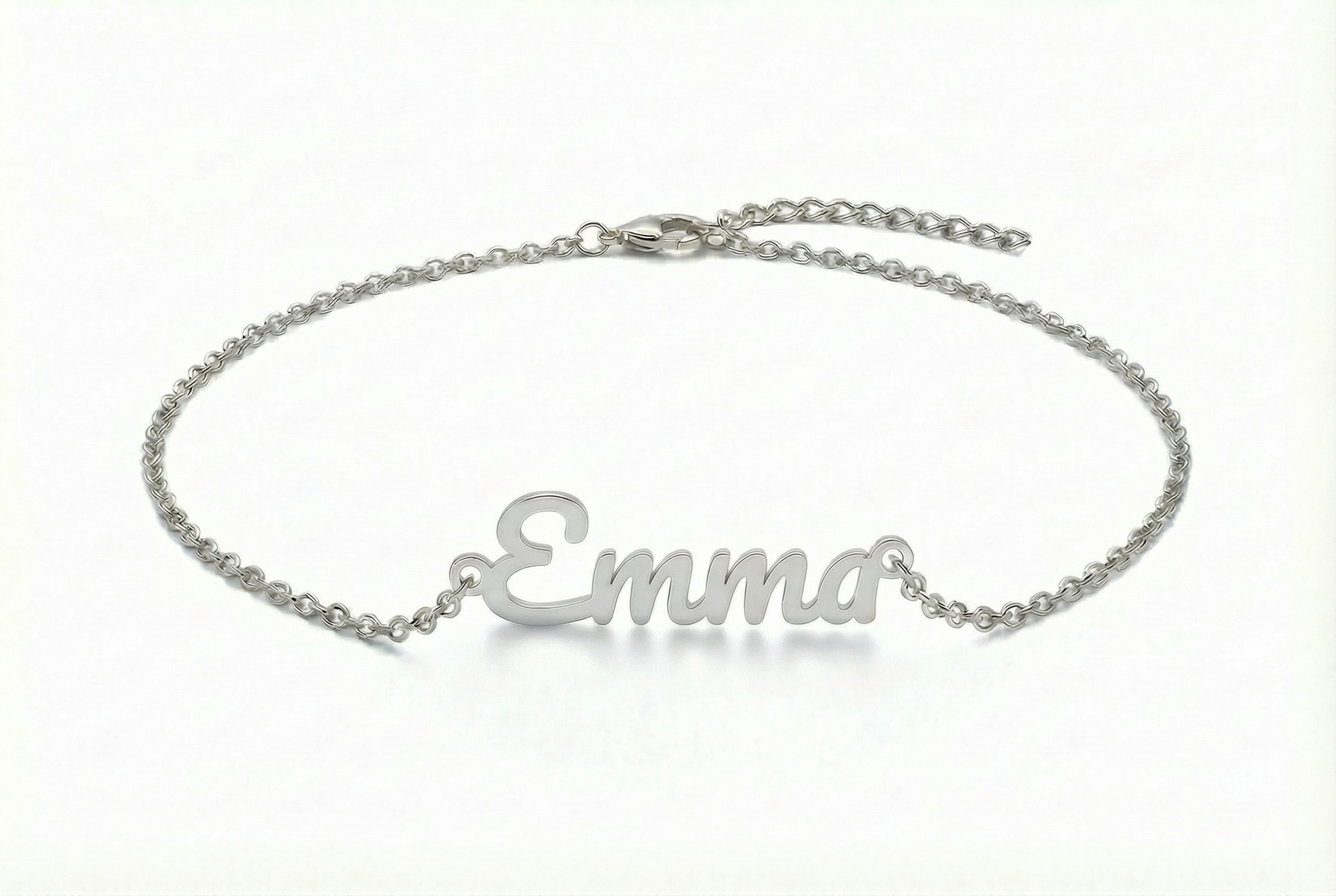 Delicate Script Name Anklet