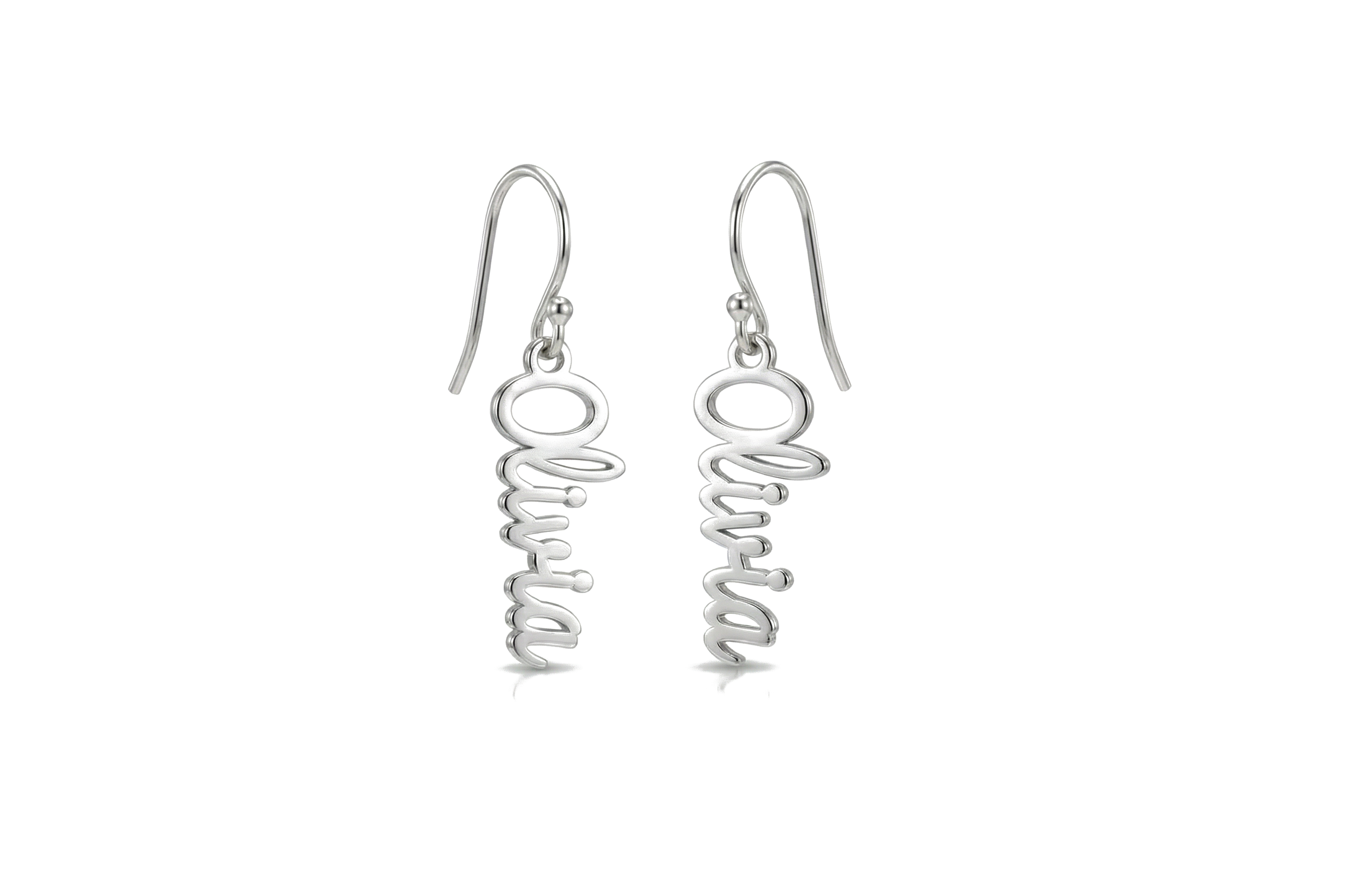 14k Rose Gold Name Dangle Earrings