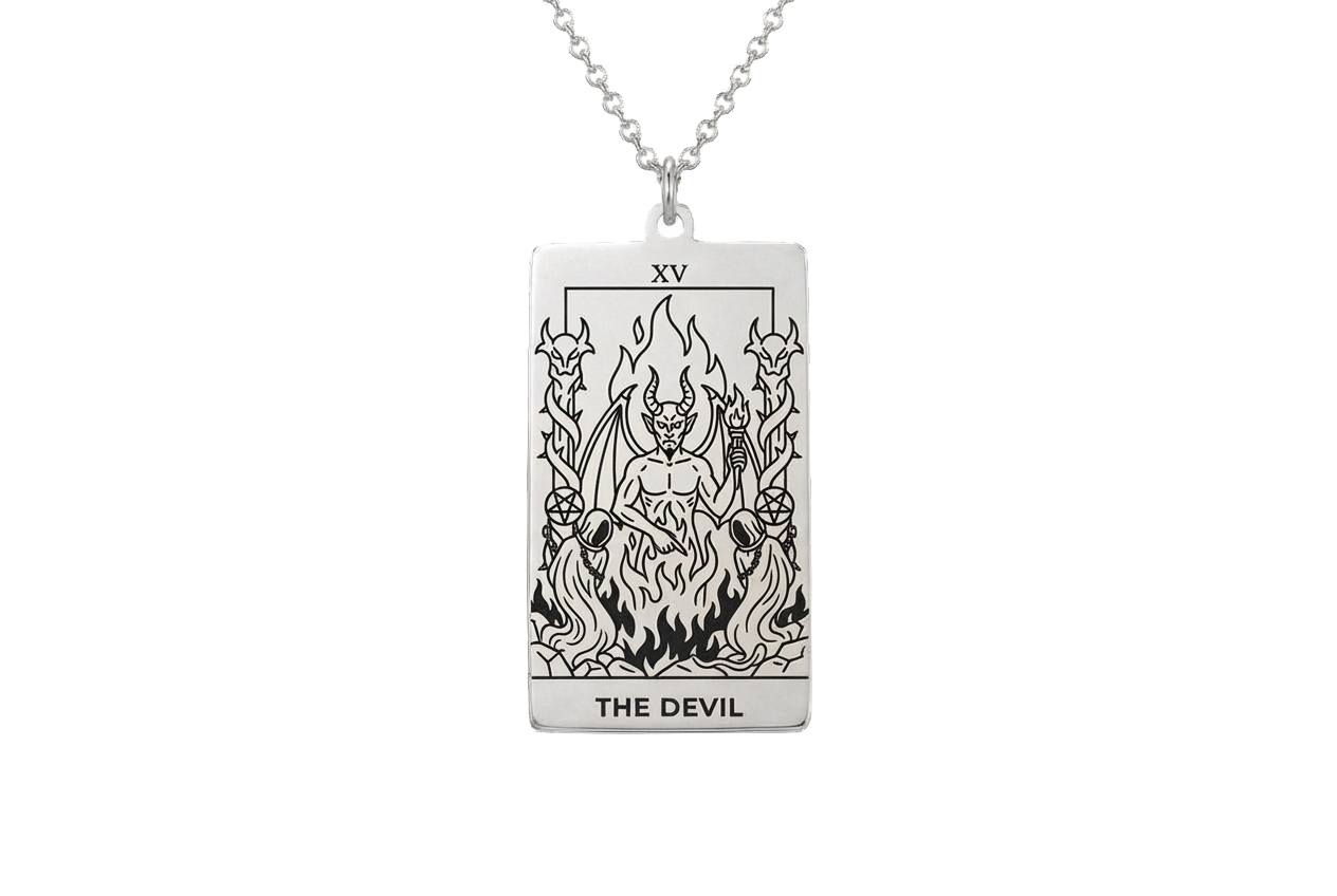 The Devil Tarot Card Necklace