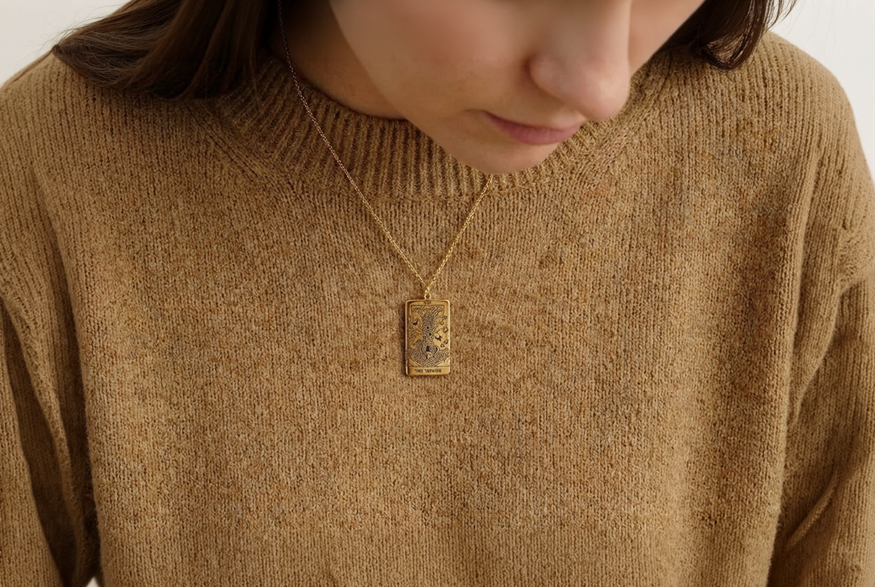 The Tower Tarot Card Necklace