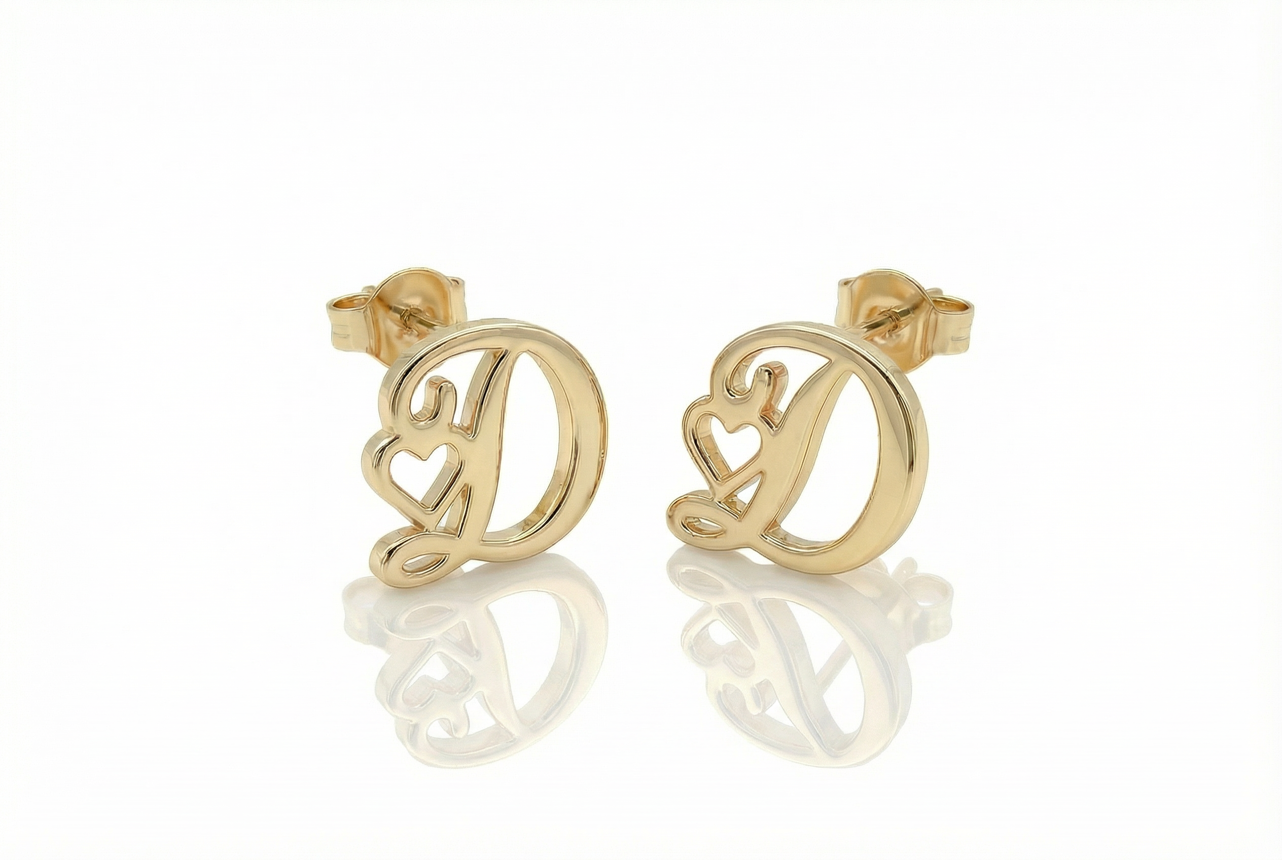 Large Initial Stud Earrings