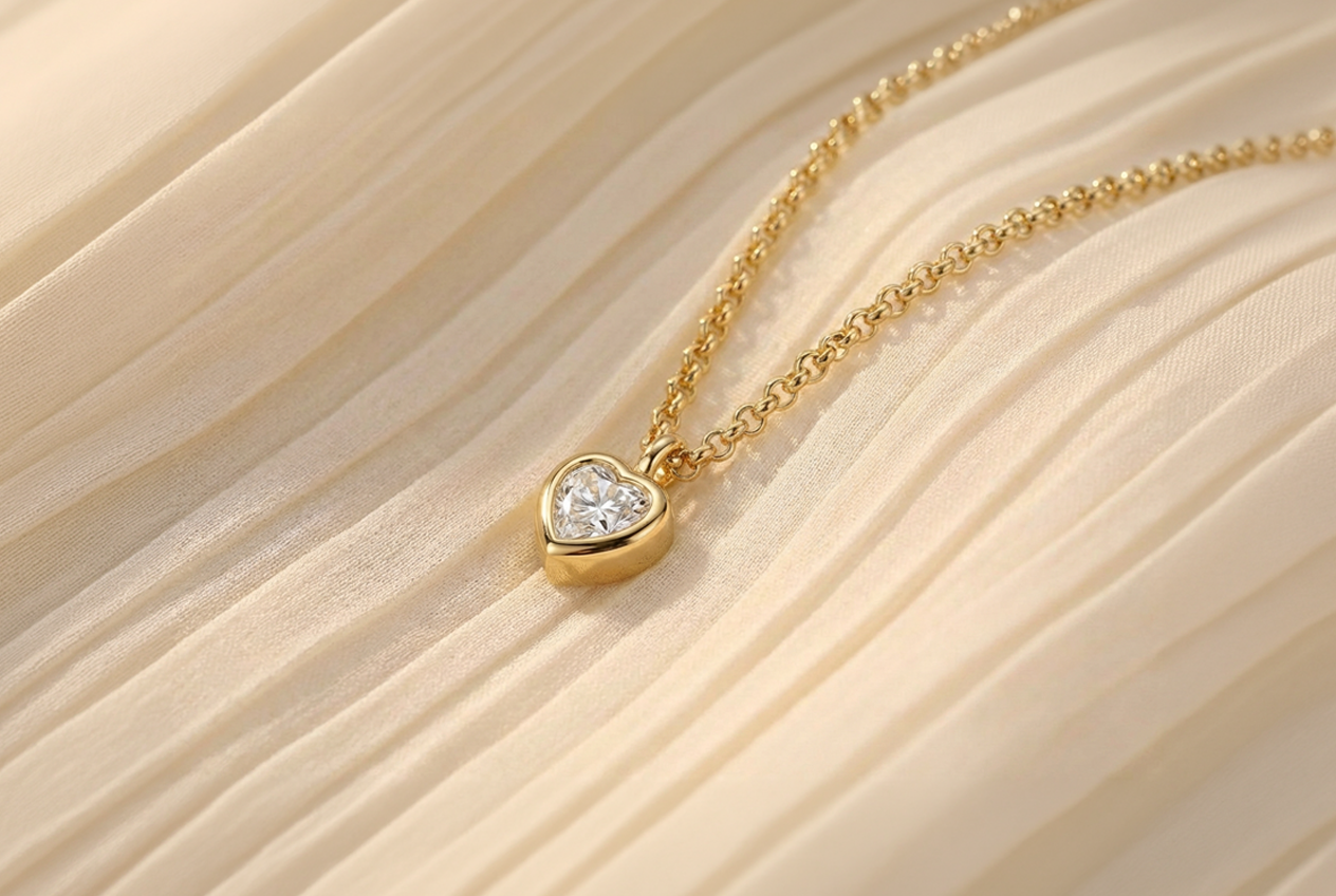 Heart Bezel Necklace