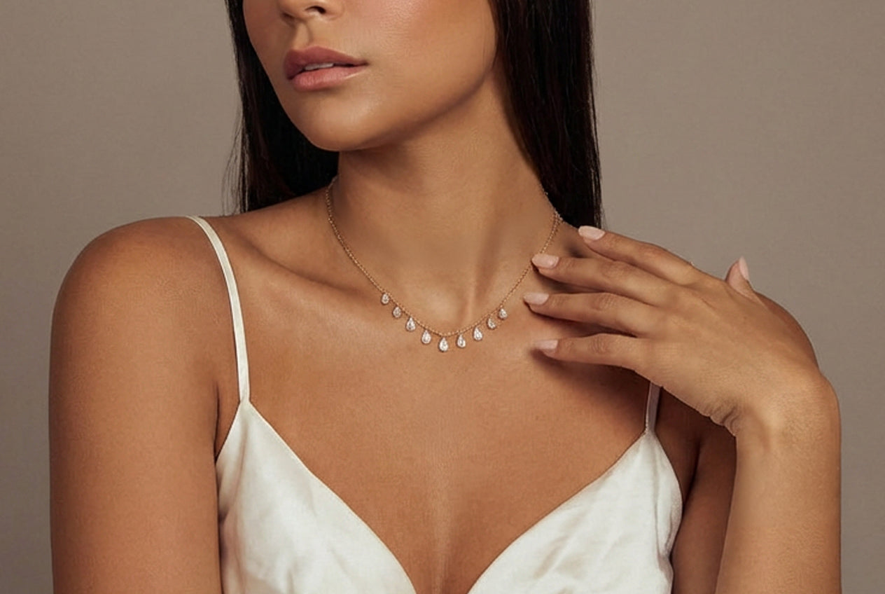 Pear Fringe Necklace