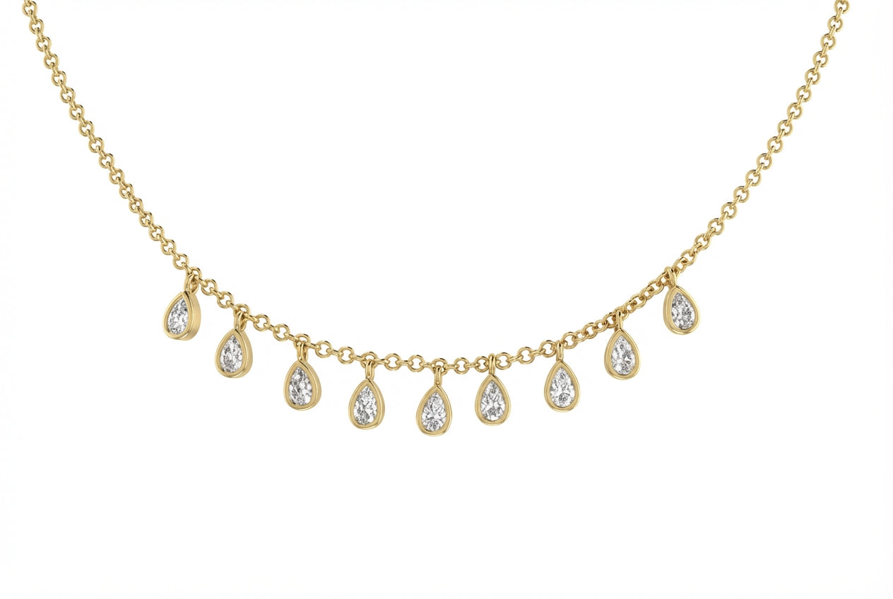 Pear Fringe Necklace