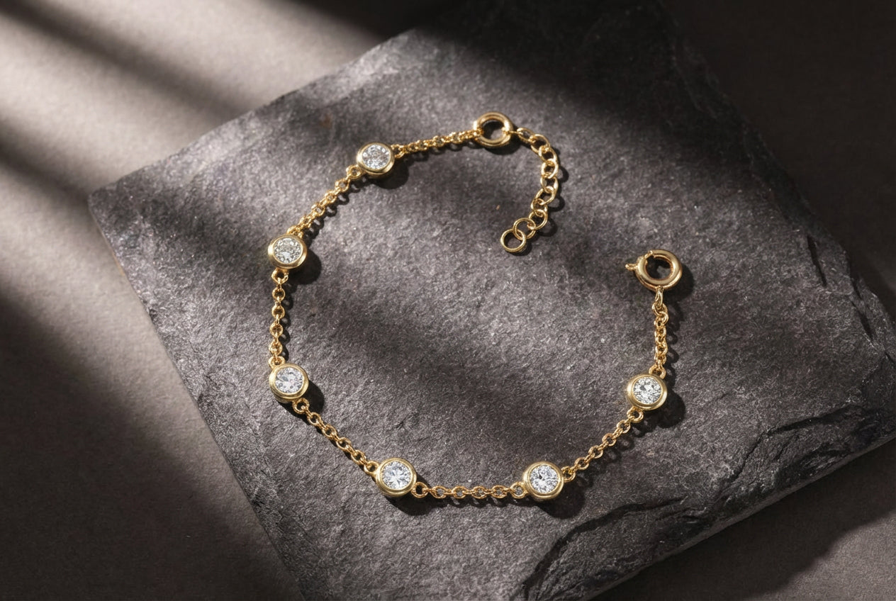 Multi Bezel CZ Shimmer Chain