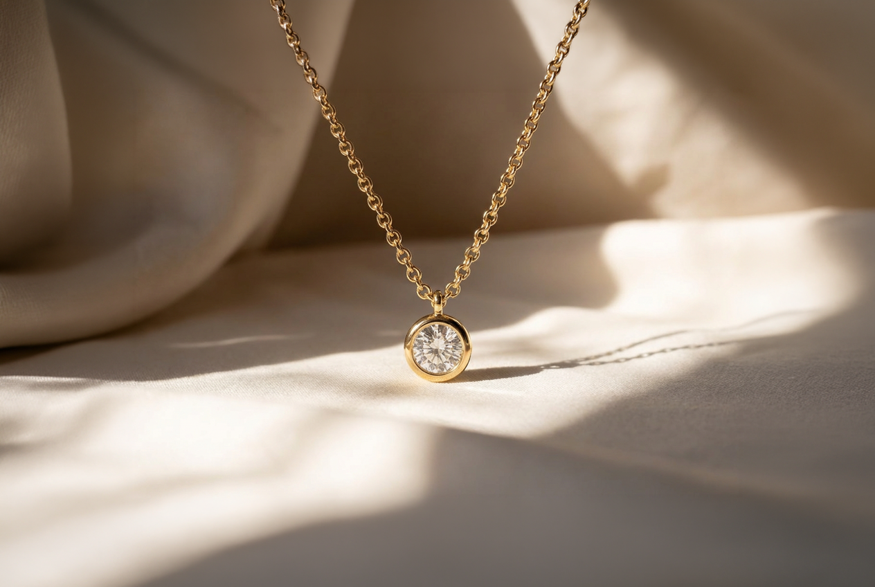 Round CZ Minimalist Pendant