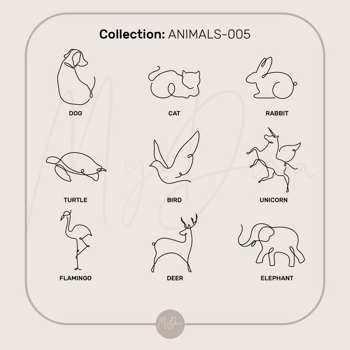 Line Art Cat Ring