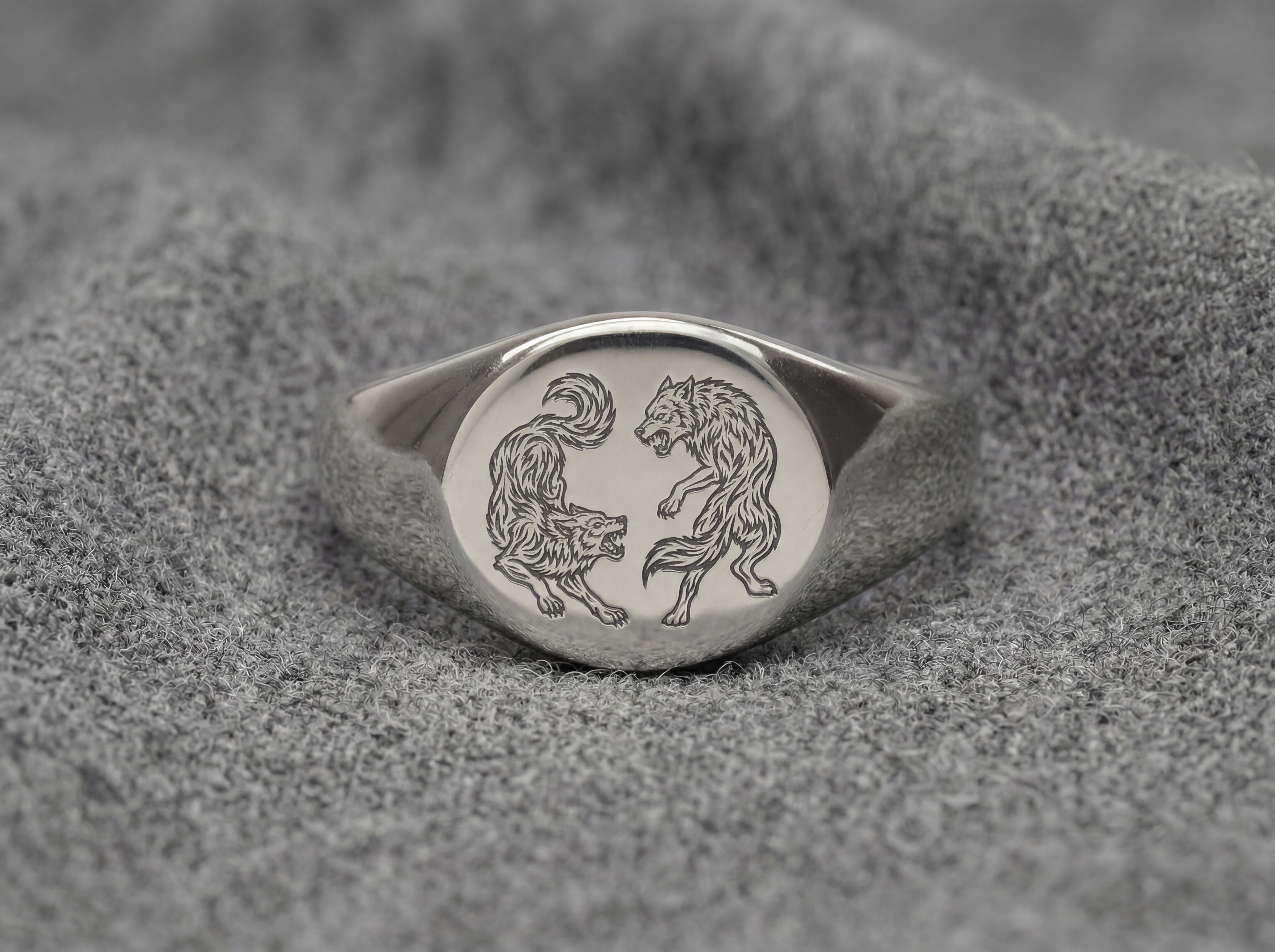Facing Wolves Crest Ring