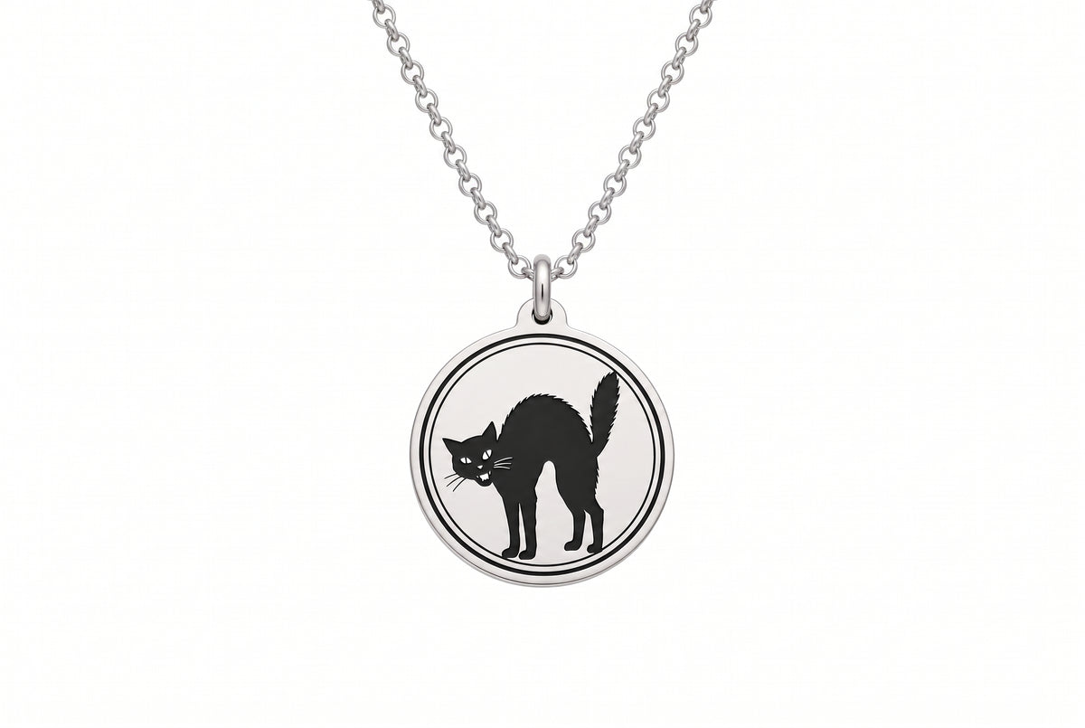 Vintage Black Cat Necklace