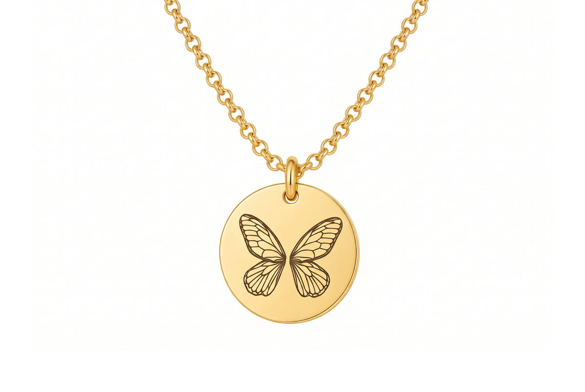 Fairy Wings Disc Necklace