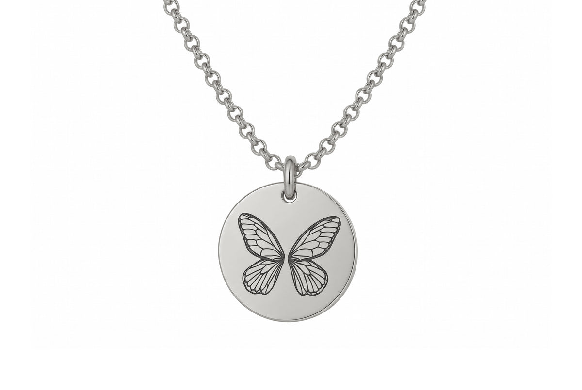 Fairy Wings Disc Necklace