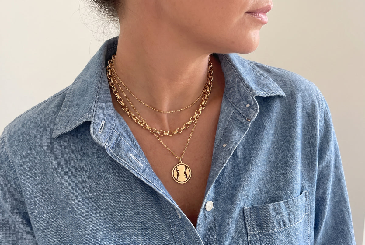 Custom Baseball Pendant Necklace
