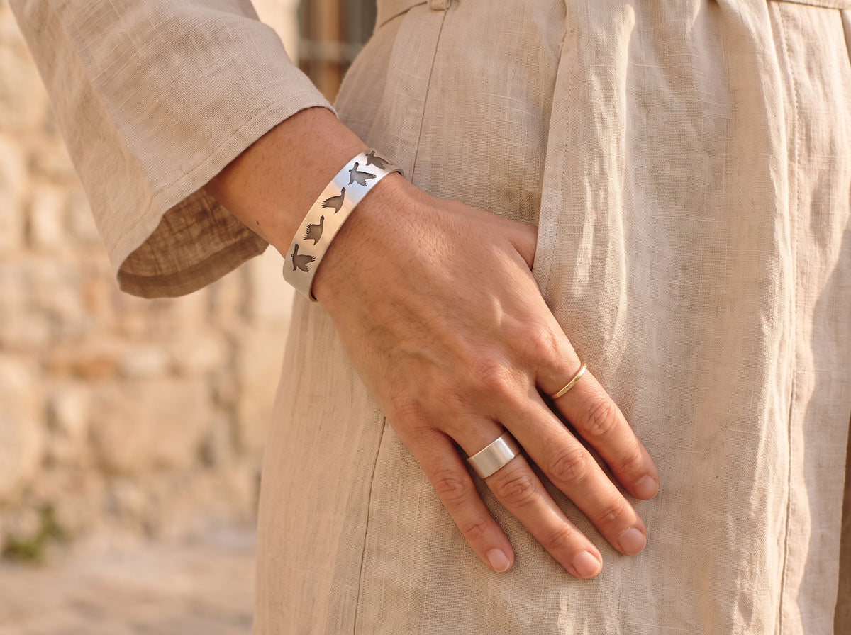 Crows Open Cuff Bracelet