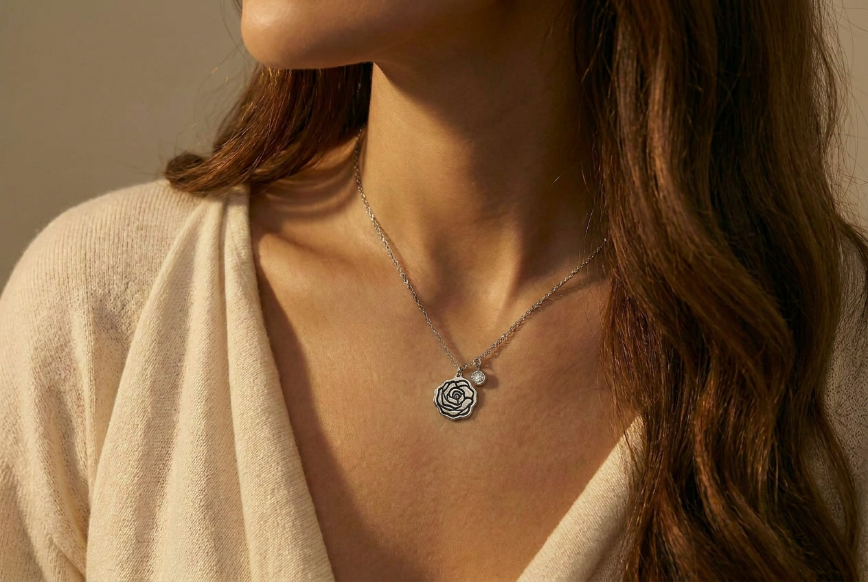 Custom Birth Flower Pendant
