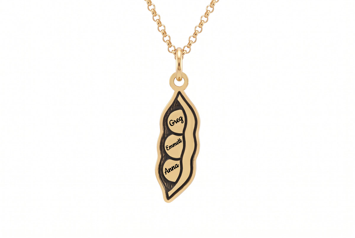 Custom Family Pea Pod Necklace