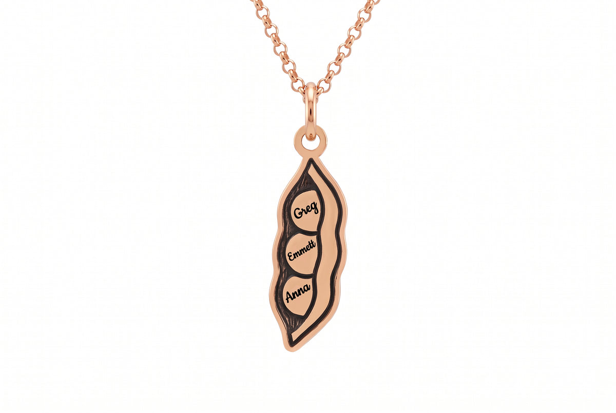 Custom Family Pea Pod Necklace