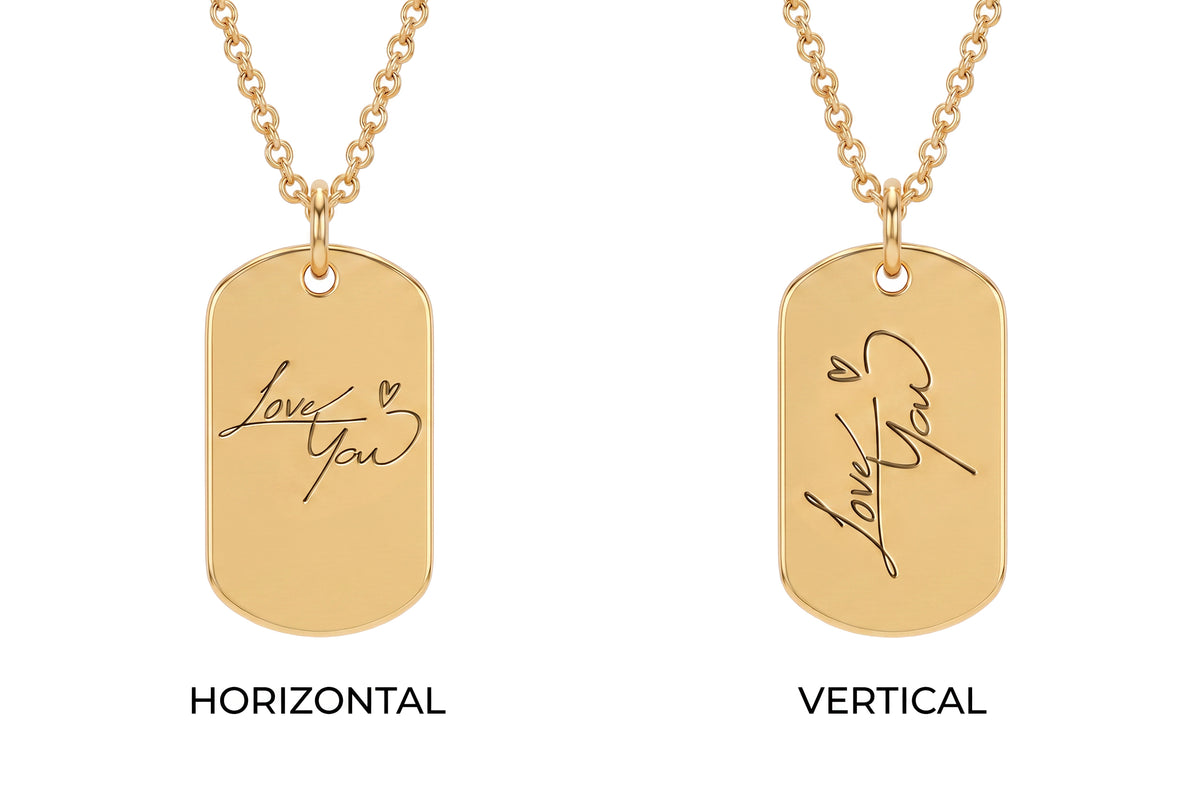 Custom Handwriting Dog Tag Necklace