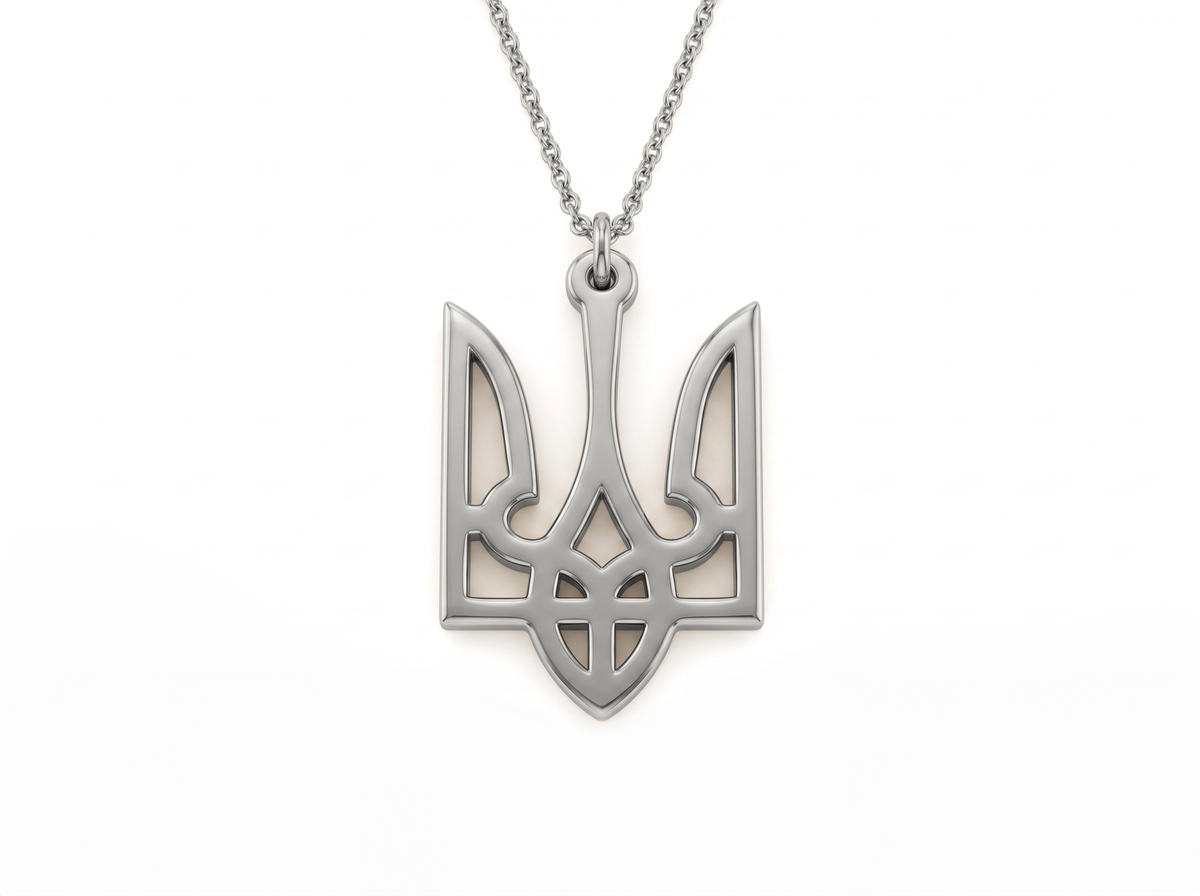 Ukraine Tryzub Pendant Necklace